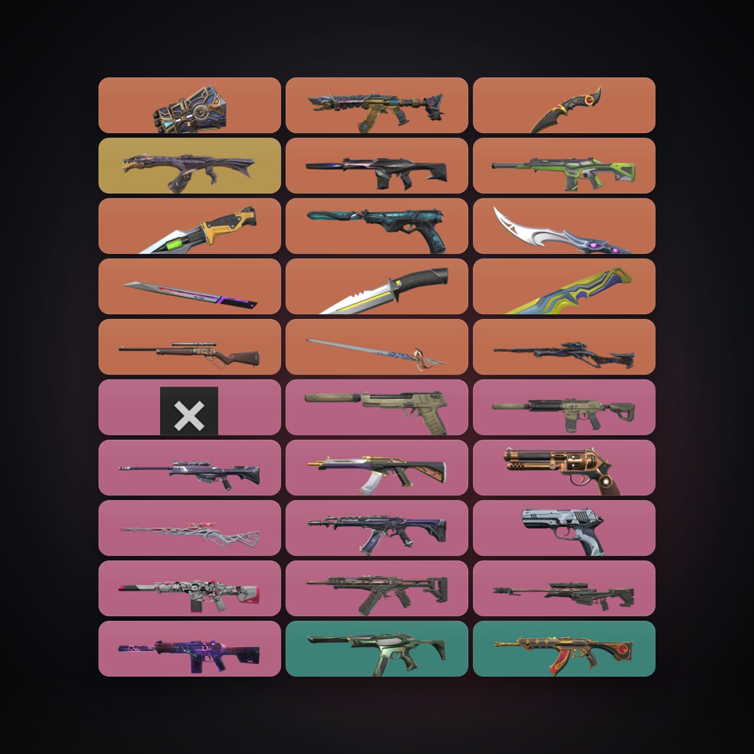 Valorant account: EU Gold 2 locker — 8 knives, 138 skins, lvl 211 — 182 LoL champions, 633 LoL skins — HabibiAccounts