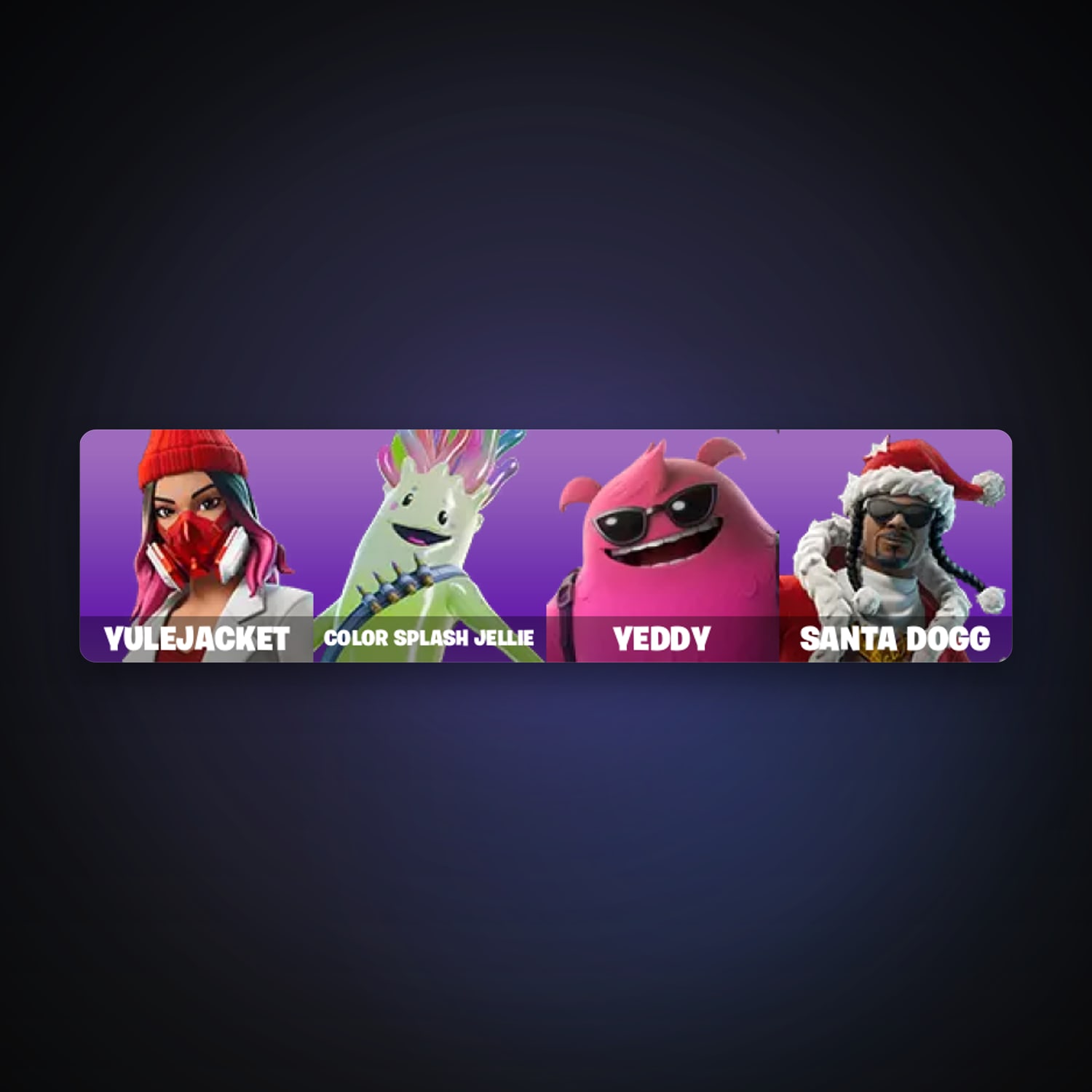 Fortnite account with Yulejacket & Color Splash Jellie — 4 skins — 200 V-Bucks — lvl 159 — HabibiAccounts