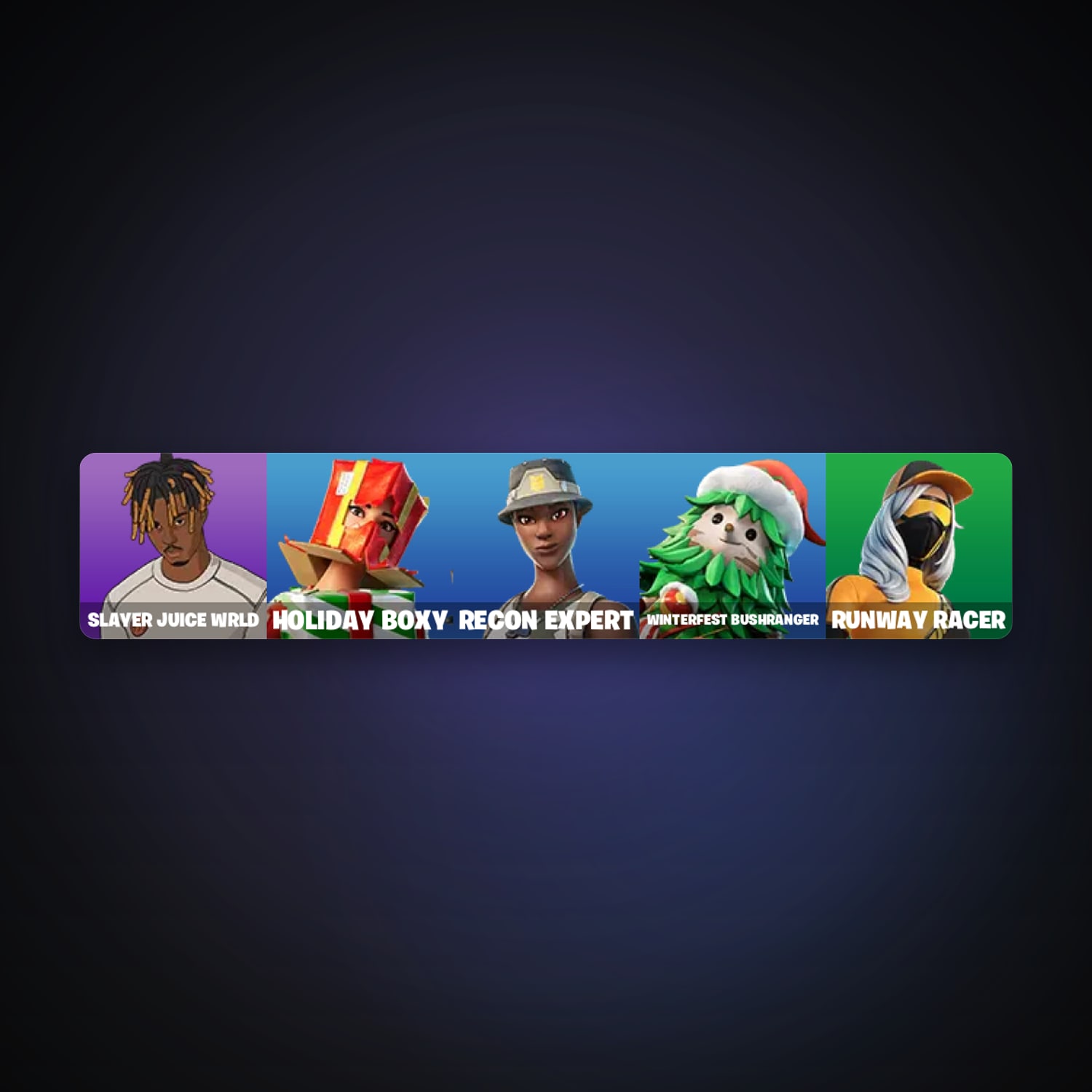 Fortnite account with Slayer Juice WRLD & Holiday Boxy — 5 skins — 400 V-Bucks — lvl 131 — HabibiAccounts