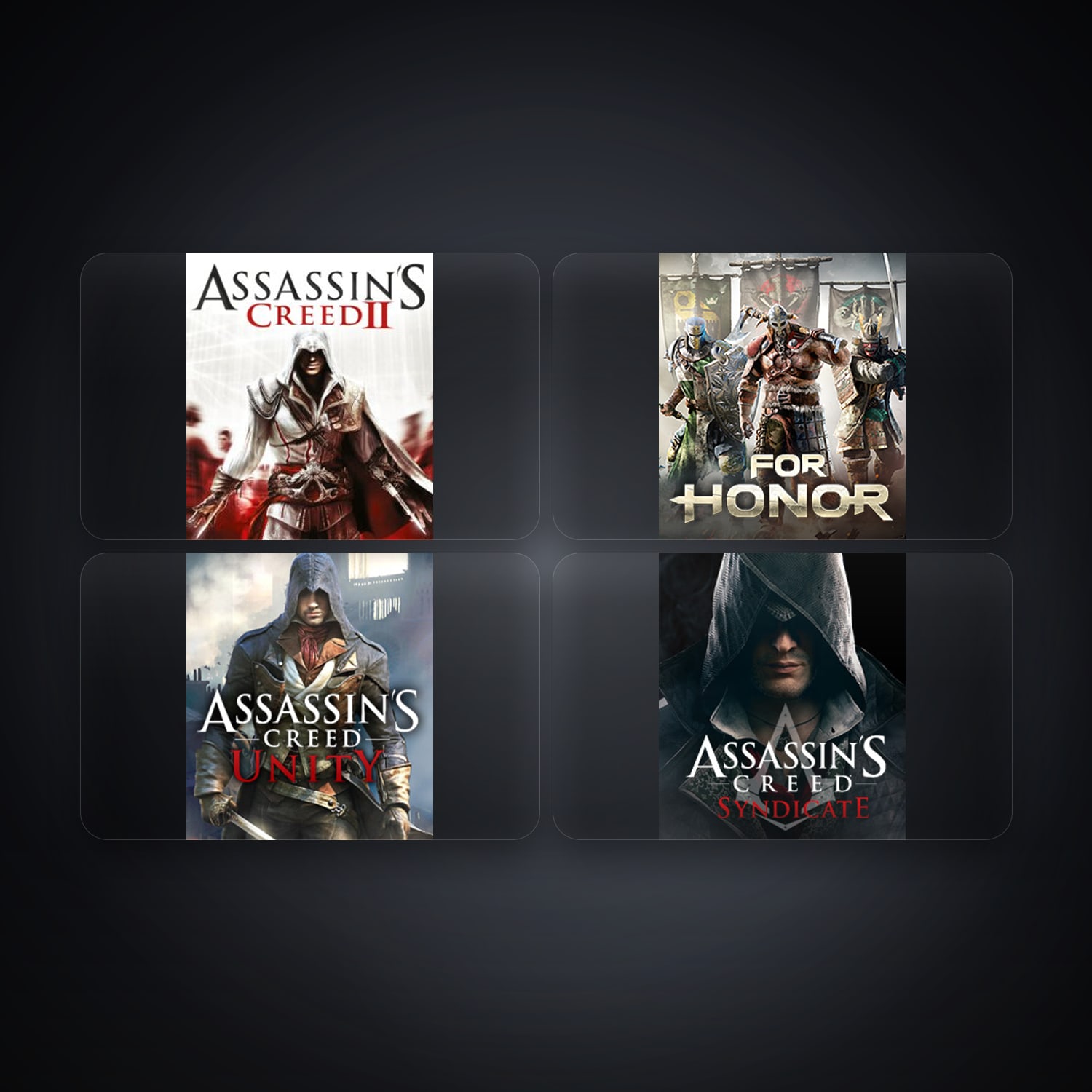 حساب يوبيسوفت فيه Assassin's Creed II وFor Honor، CO، 4 ألعاب — HabibiAccounts