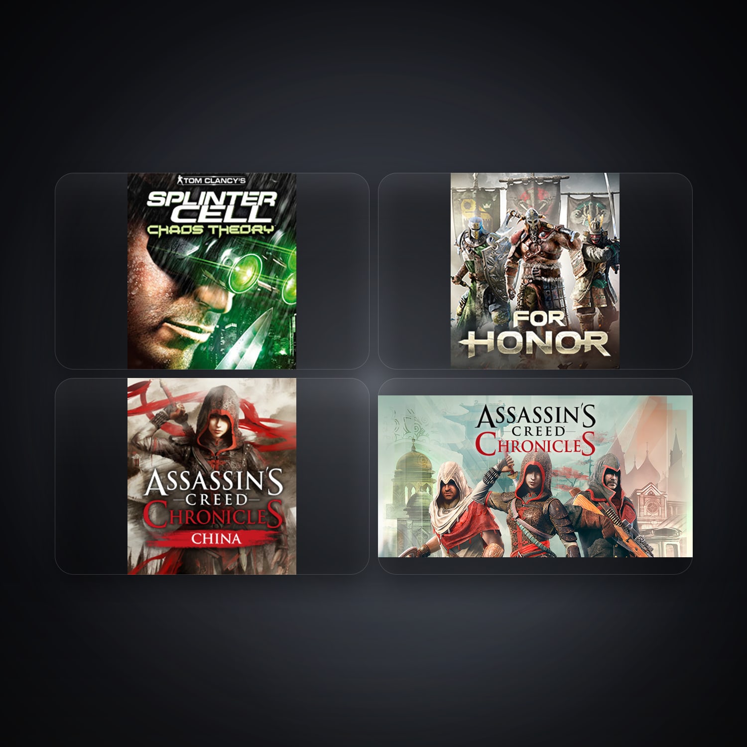 حساب يوبيسوفت فيه Tom Clancy's Splinter Cell Chaos Theory وFor Honor، TW، 5 ألعاب — HabibiAccounts