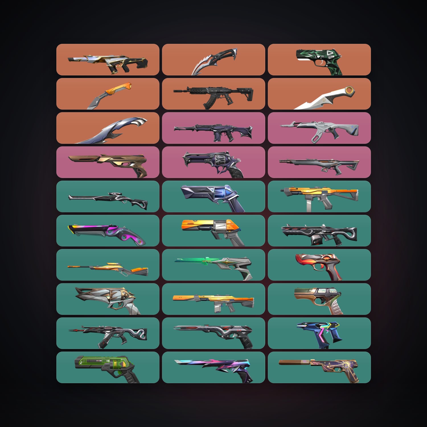 Valorant account: BR Ascendant 3 locker — 4 knives, 55 skins, lvl 342 — HabibiAccounts