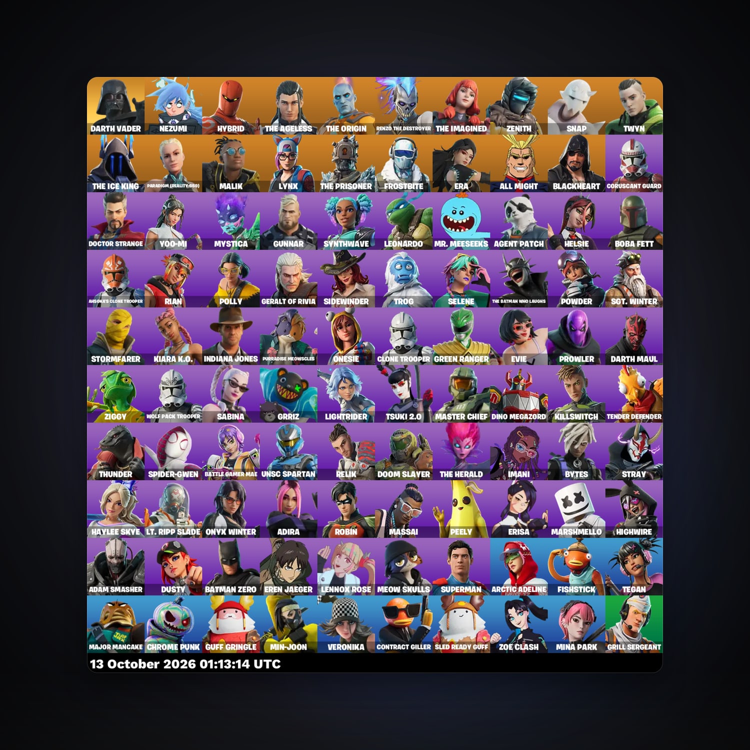 Fortnite account with Nezumi & Hybrid — 100 skins — 50 V-Bucks — lvl 1136 — HabibiAccounts