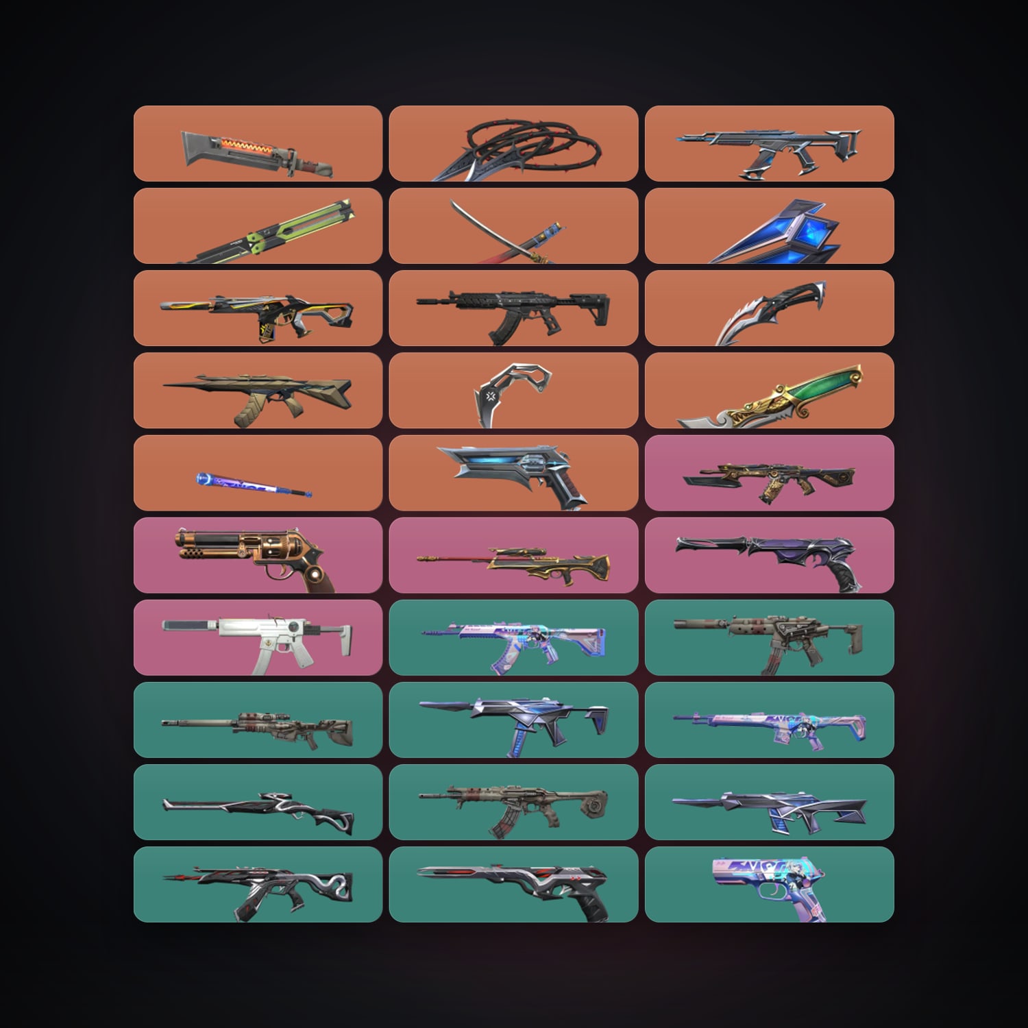 Valorant account: BR Bronze 2 locker — 9 knives, 71 skins, lvl 172 — HabibiAccounts