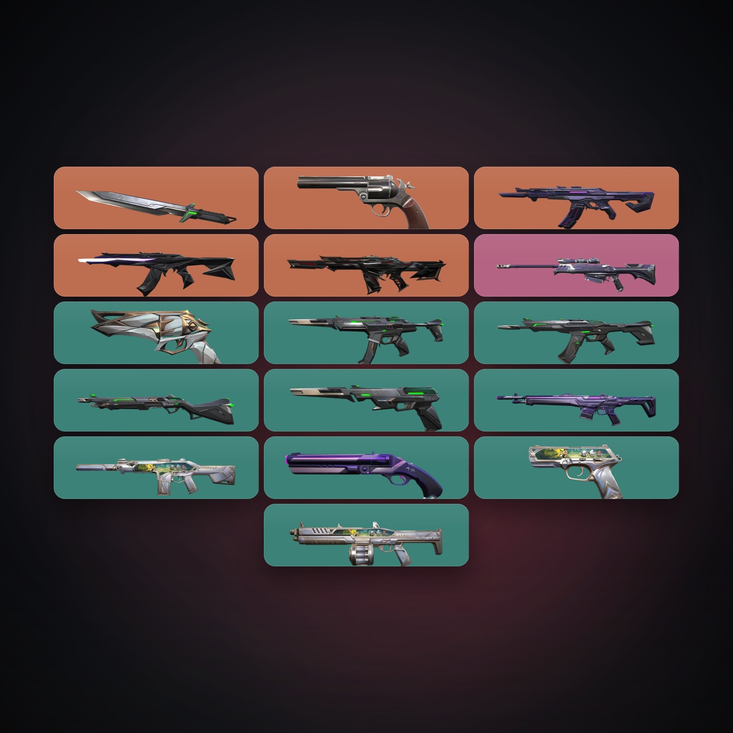 Valorant account: EU Gold 1 locker — 1 knife, 18 skins, lvl 39 — HabibiAccounts