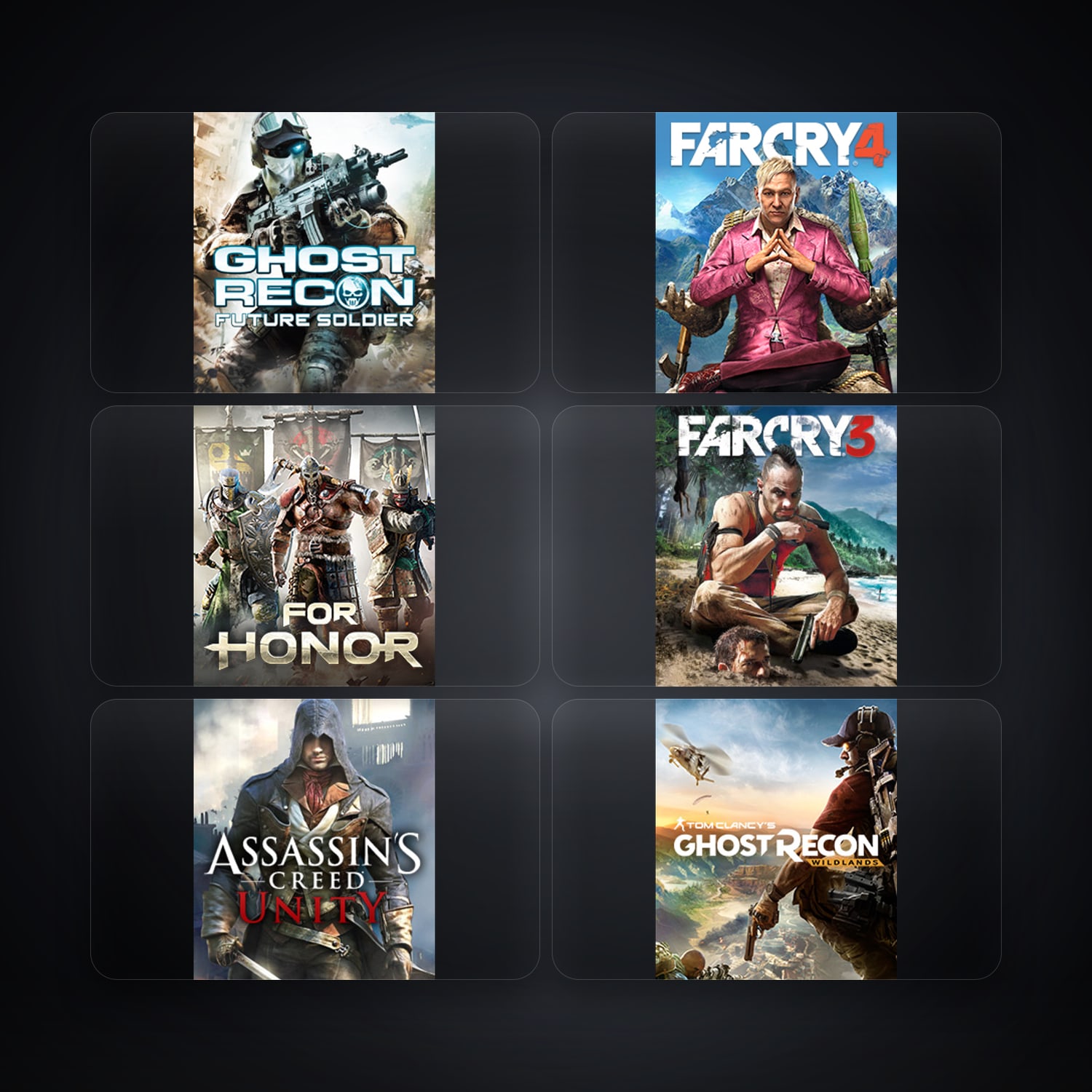 حساب يوبيسوفت فيه Tom Clancy's Ghost Recon Future Soldier وFar Cry 4، GB، 14 ألعاب — HabibiAccounts
