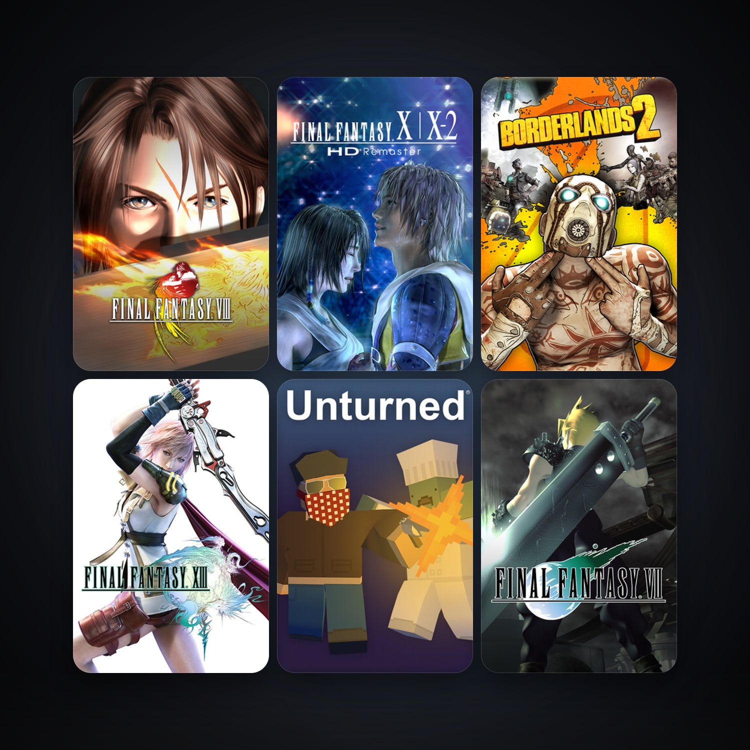 حساب ستيم فلين، FINAL FANTASY VII وFINAL FANTASY VIII، 11 لعبة، صامد واضح — HabibiAccounts