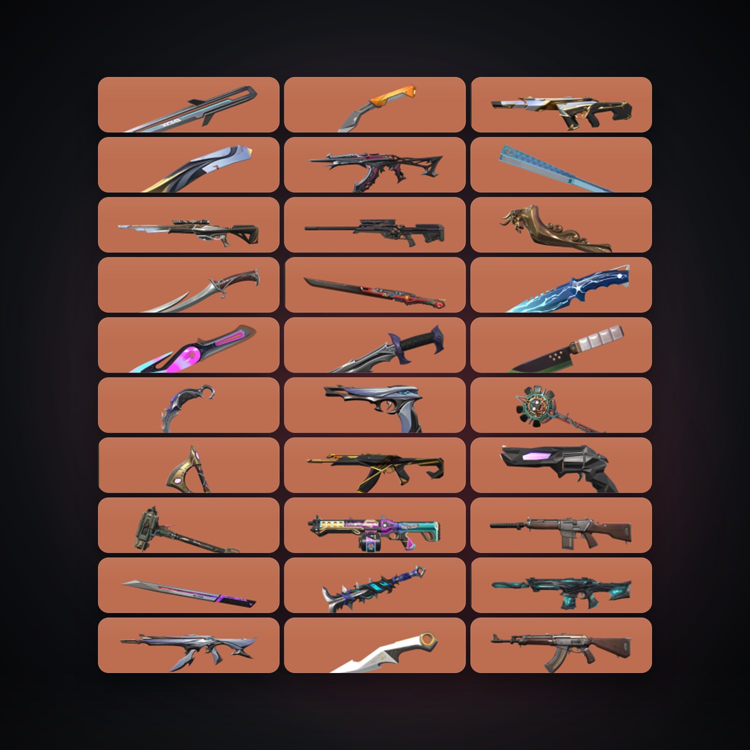 Valorant account: EU Ascendant 1 locker — 22 knives, 262 skins, lvl 538 — HabibiAccounts