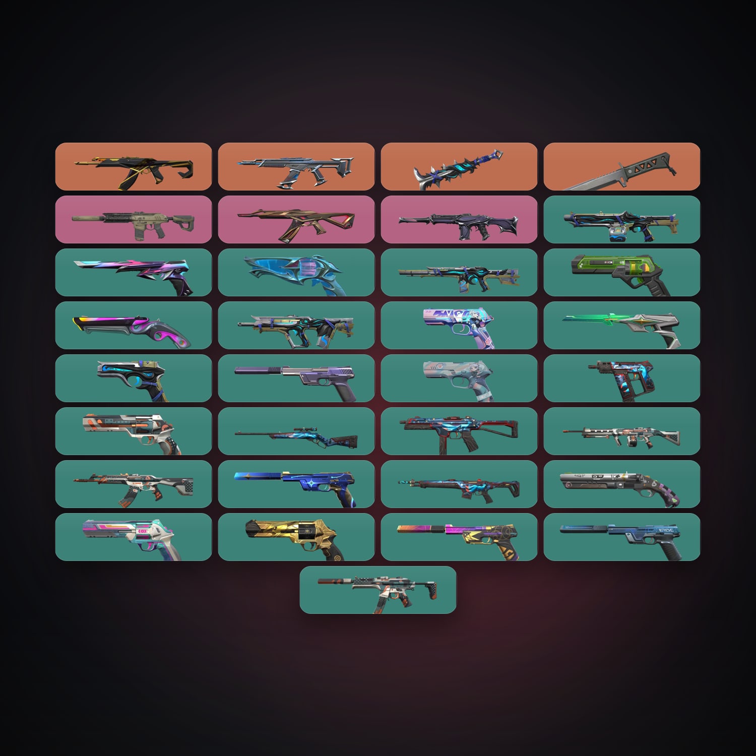 Valorant account: LA Ascendant 3 locker — 2 knives, 33 skins, lvl 280 — HabibiAccounts