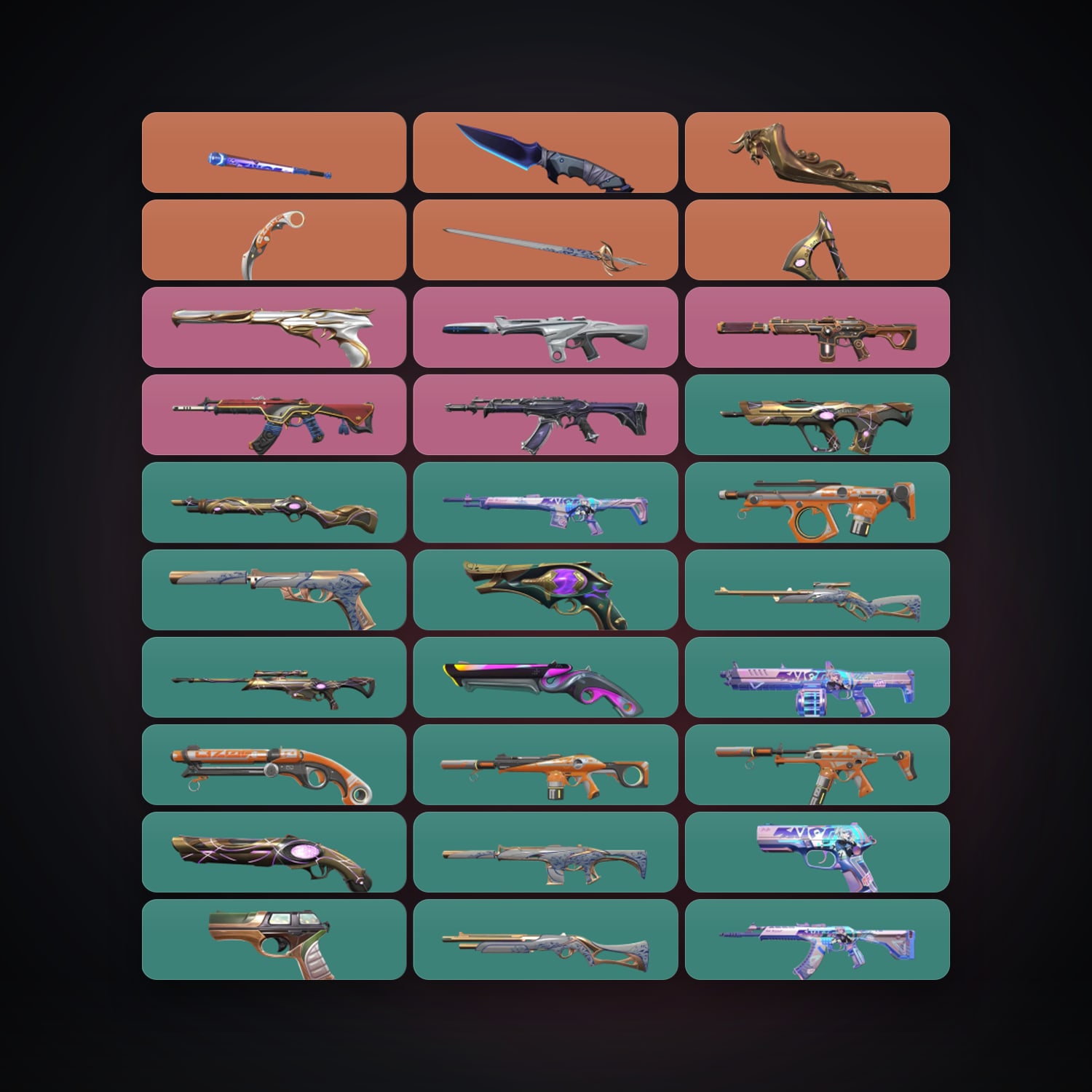 Valorant account: EU Plat 2 locker — 6 knives, 71 skins, lvl 314 — HabibiAccounts
