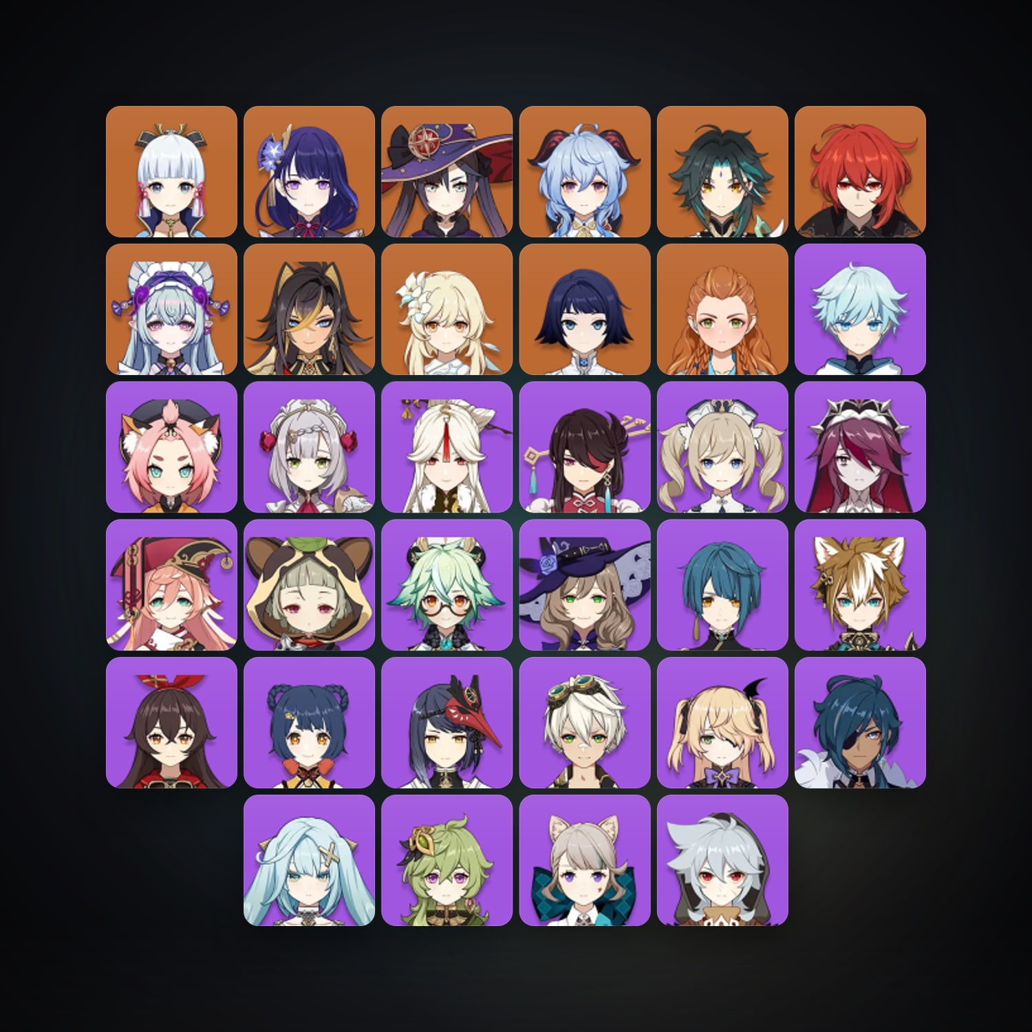 حساب جينشن إمباكت — AR 55 | 34 شخصية | 8× 5★ — HabibiAccounts