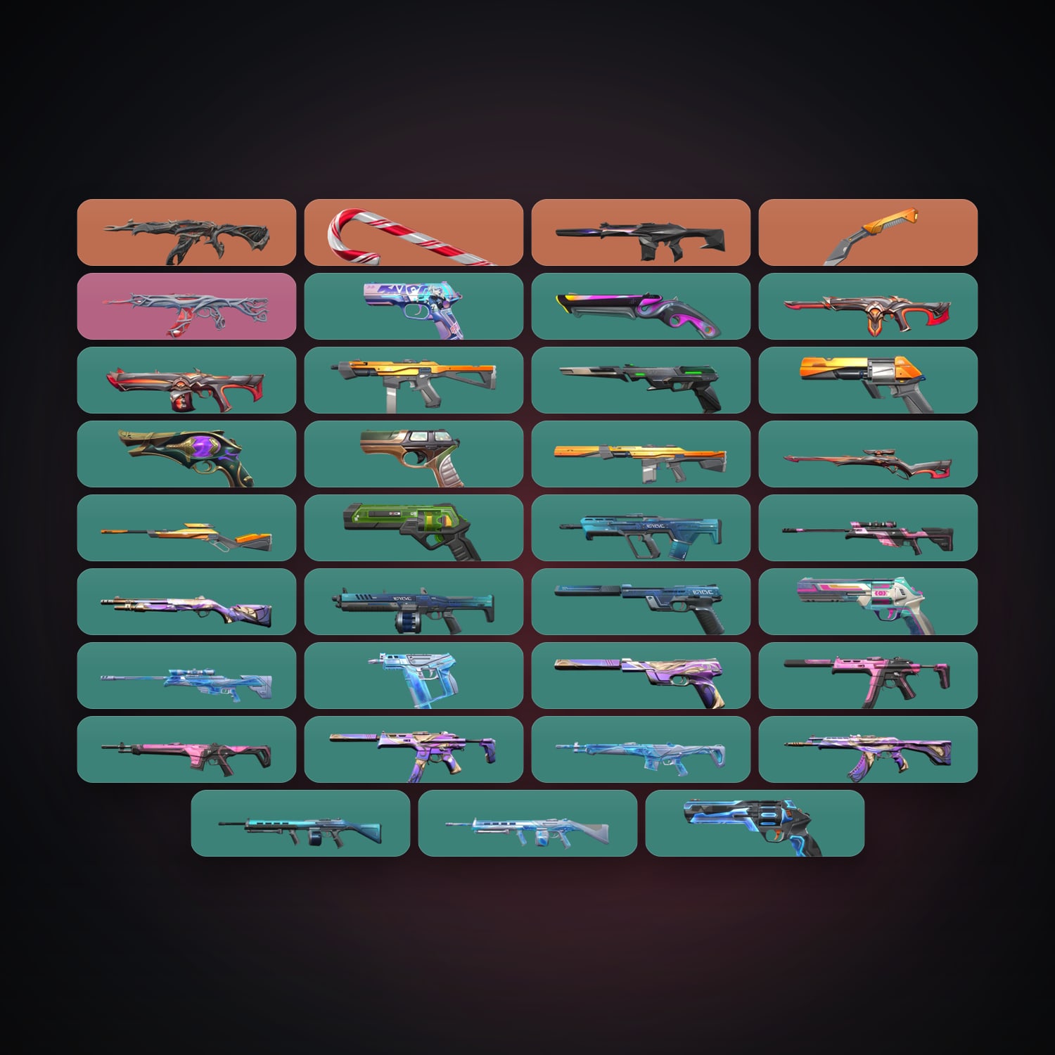 Valorant account: AP Gold 3 locker — 2 knives, 36 skins, lvl 267 — HabibiAccounts