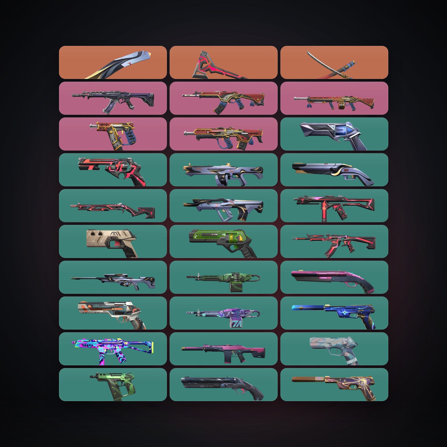 Valorant account: EU Diamond 3 locker — 3 knives, 48 skins, lvl 287 — HabibiAccounts