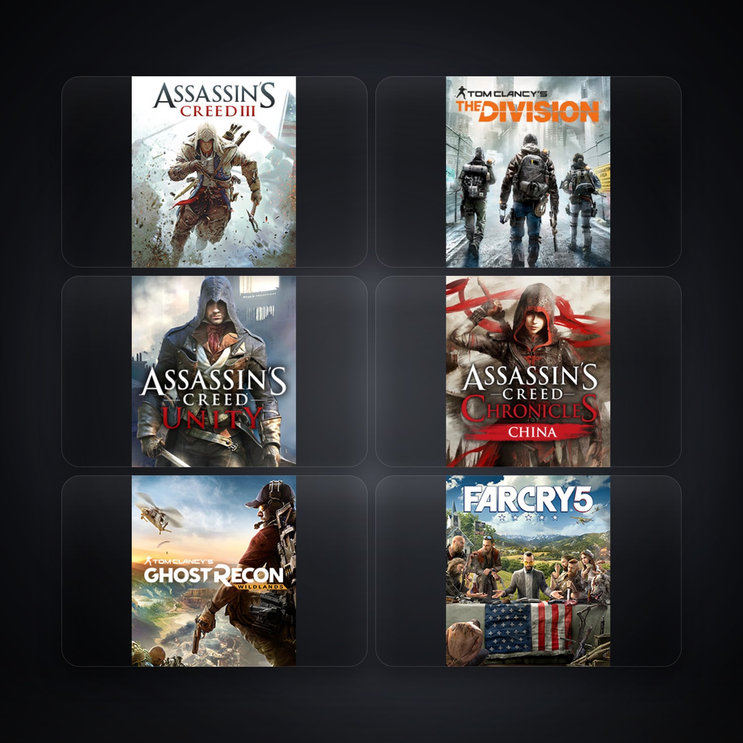 حساب يوبيسوفت فيه Assassin's Creed III وTom Clancy's The Division، DK، 11 ألعاب — HabibiAccounts