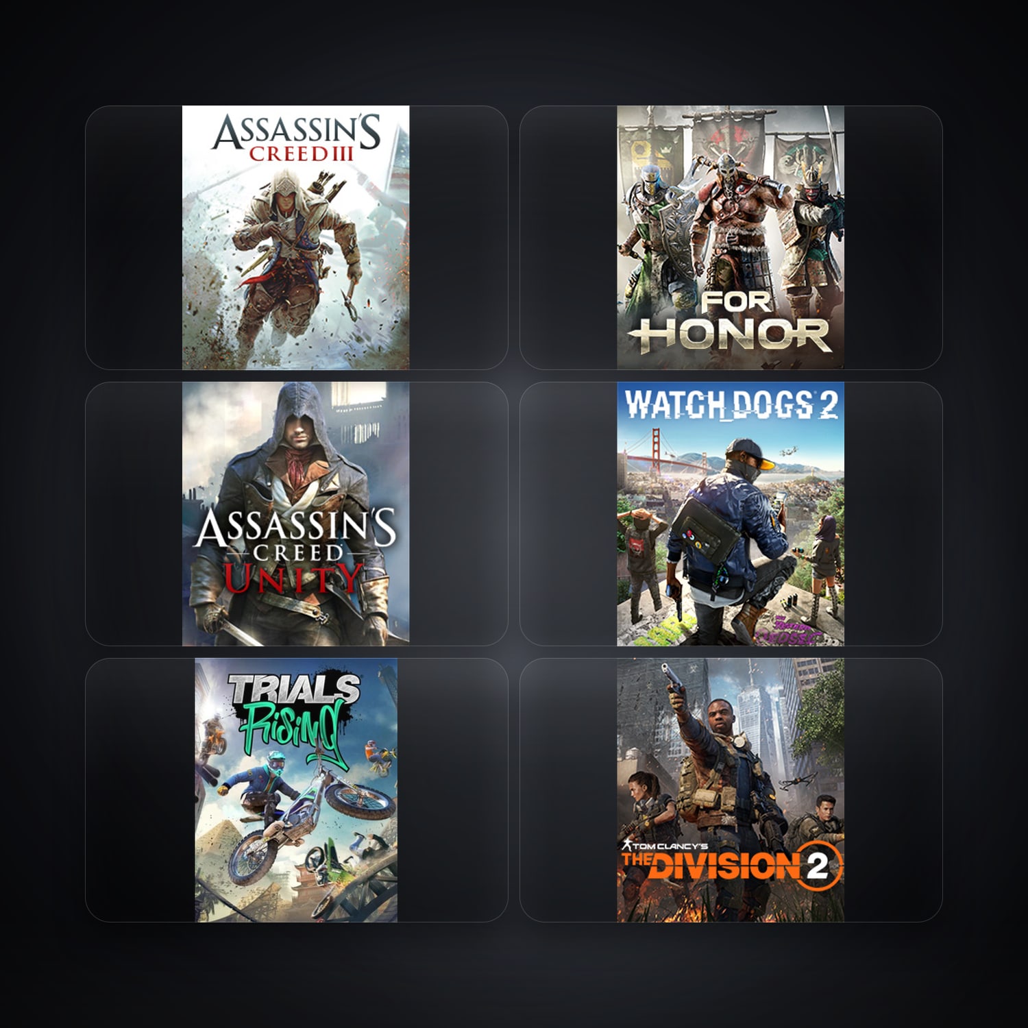حساب يوبيسوفت فيه Assassin's Creed III وFor Honor، BR، 8 ألعاب — HabibiAccounts