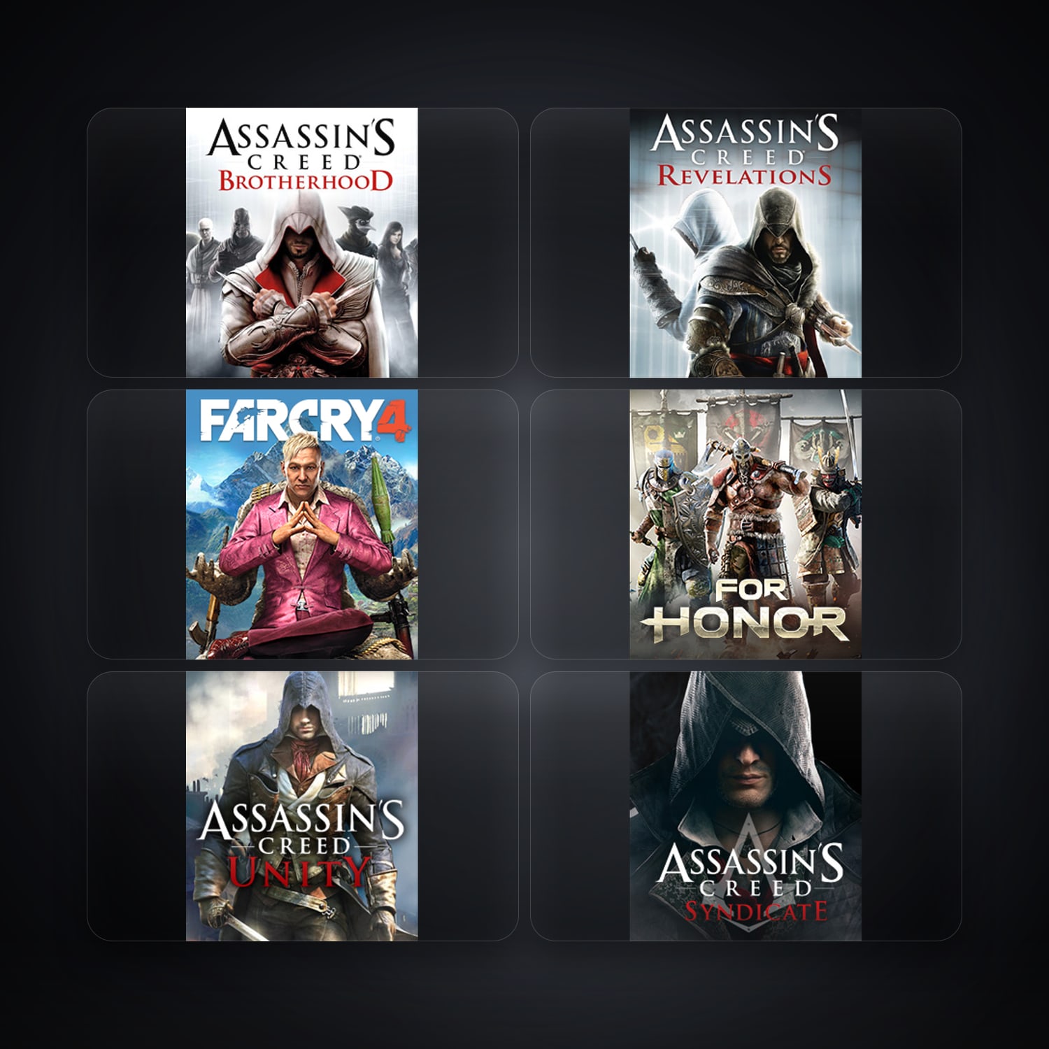 حساب يوبيسوفت فيه Assassin's Creed Brotherhood وAssassin's Creed Revelations، PE، 13 ألعاب — HabibiAccounts