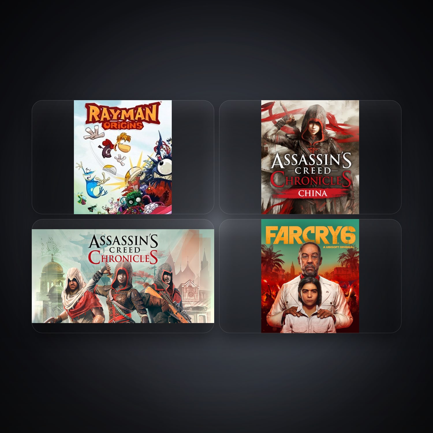 Ubisoft account — Rayman Origins + Assassin's Creed Chronicles China — BR — 5 games — HabibiAccounts