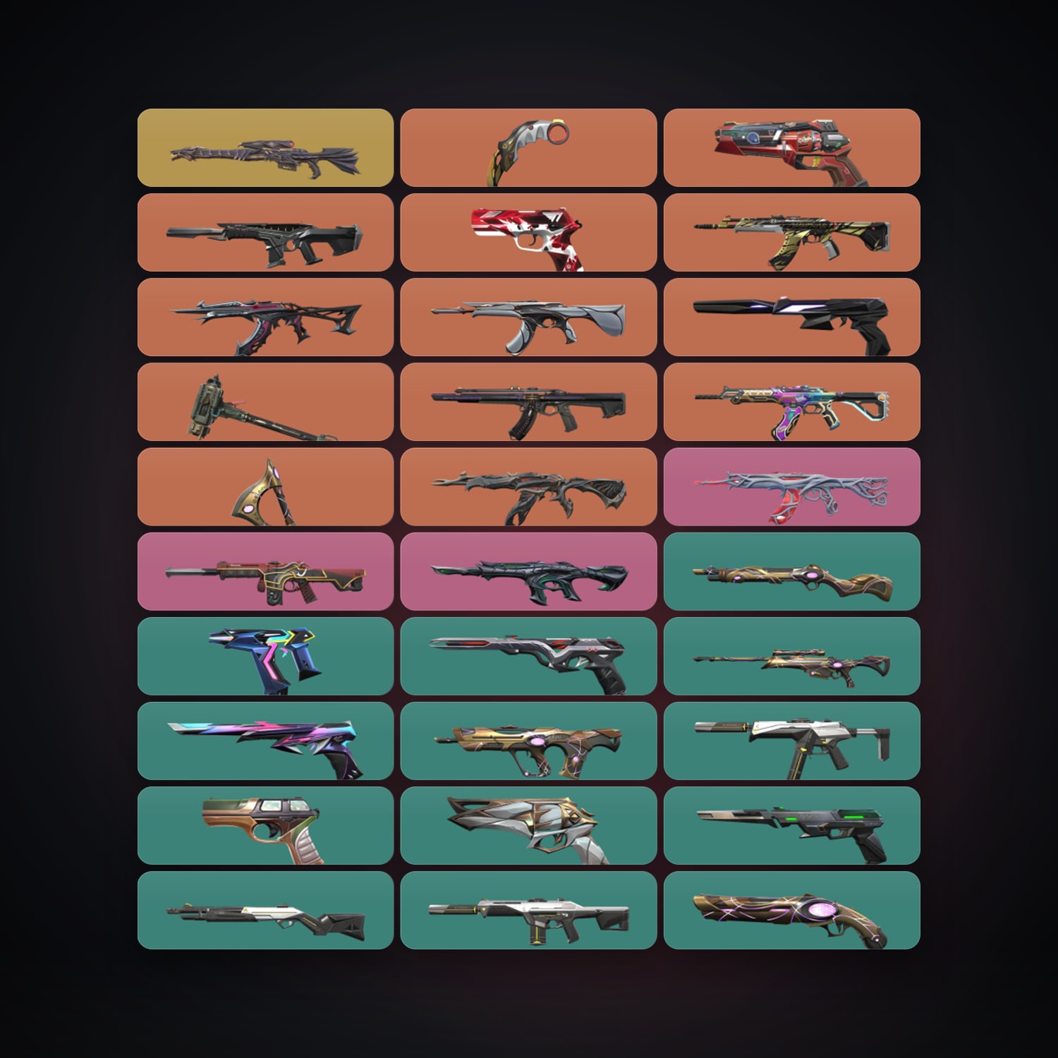 Valorant account: AP Ascendant 2 locker — 3 knives, 57 skins, lvl 315 — HabibiAccounts