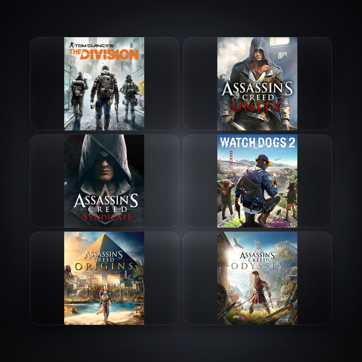 حساب يوبيسوفت فيه Tom Clancy's The Division وAssassin's Creed Unity، CA، 8 ألعاب — HabibiAccounts