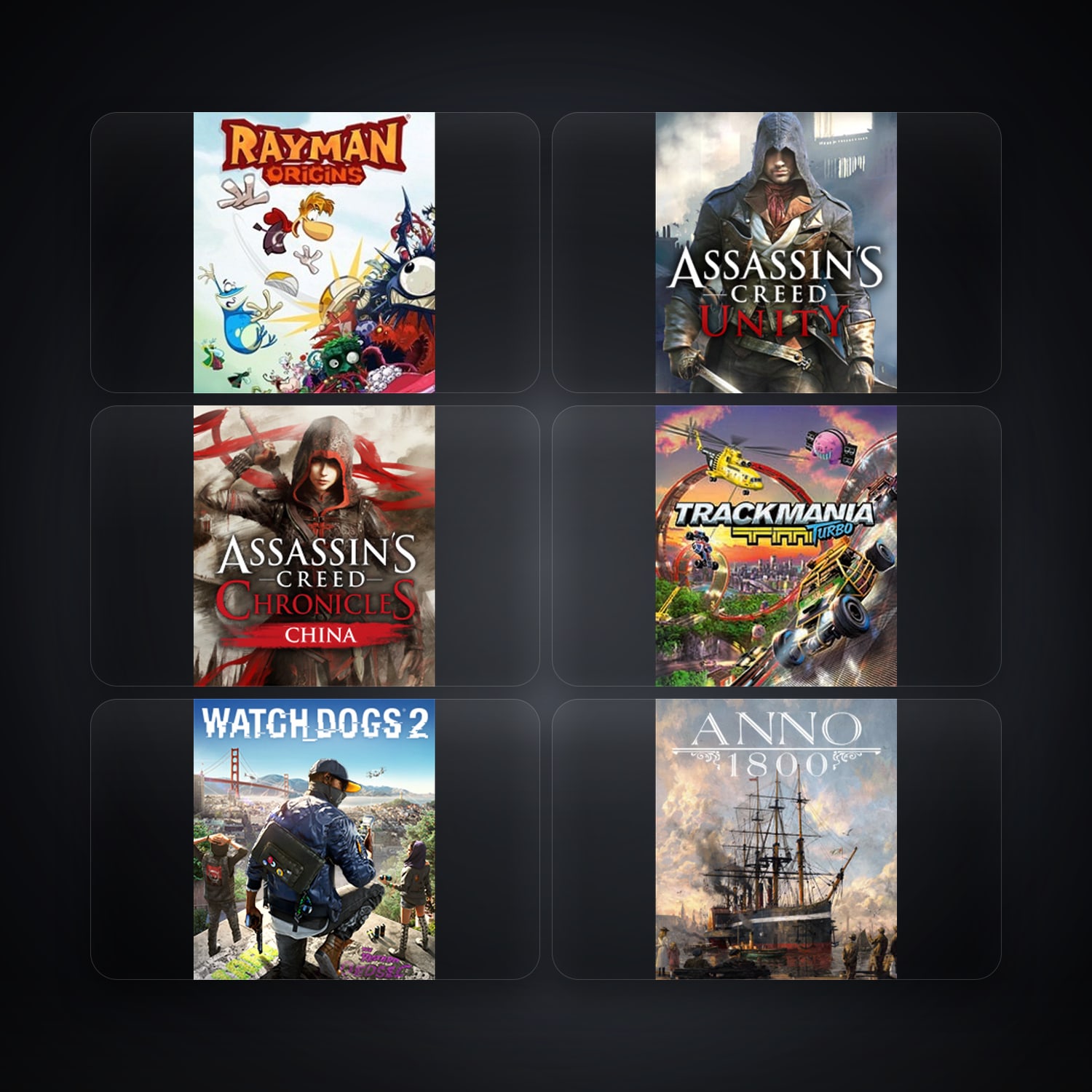 حساب يوبيسوفت فيه Rayman Origins وAssassin's Creed Unity، FR، 9 ألعاب — HabibiAccounts