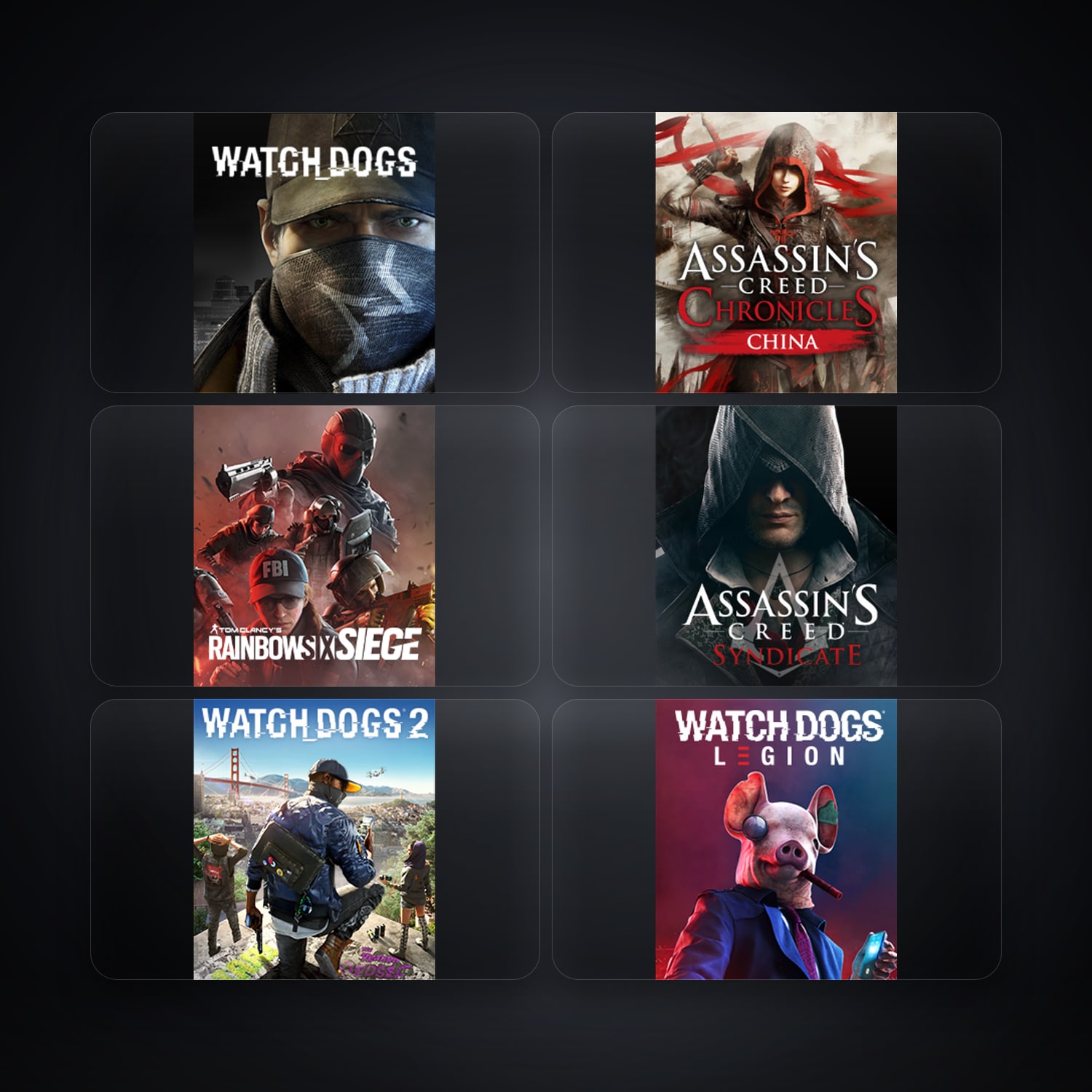 حساب يوبيسوفت فيه Watch_Dogs وAssassin's Creed Chronicles China، DE، 9 ألعاب — HabibiAccounts