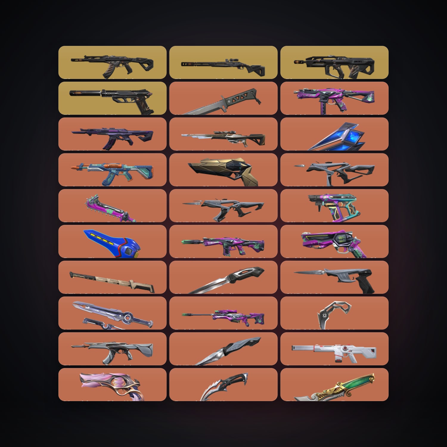 Valorant account: EU Gold 2 locker — 12 knives, 98 skins, lvl 82 — HabibiAccounts