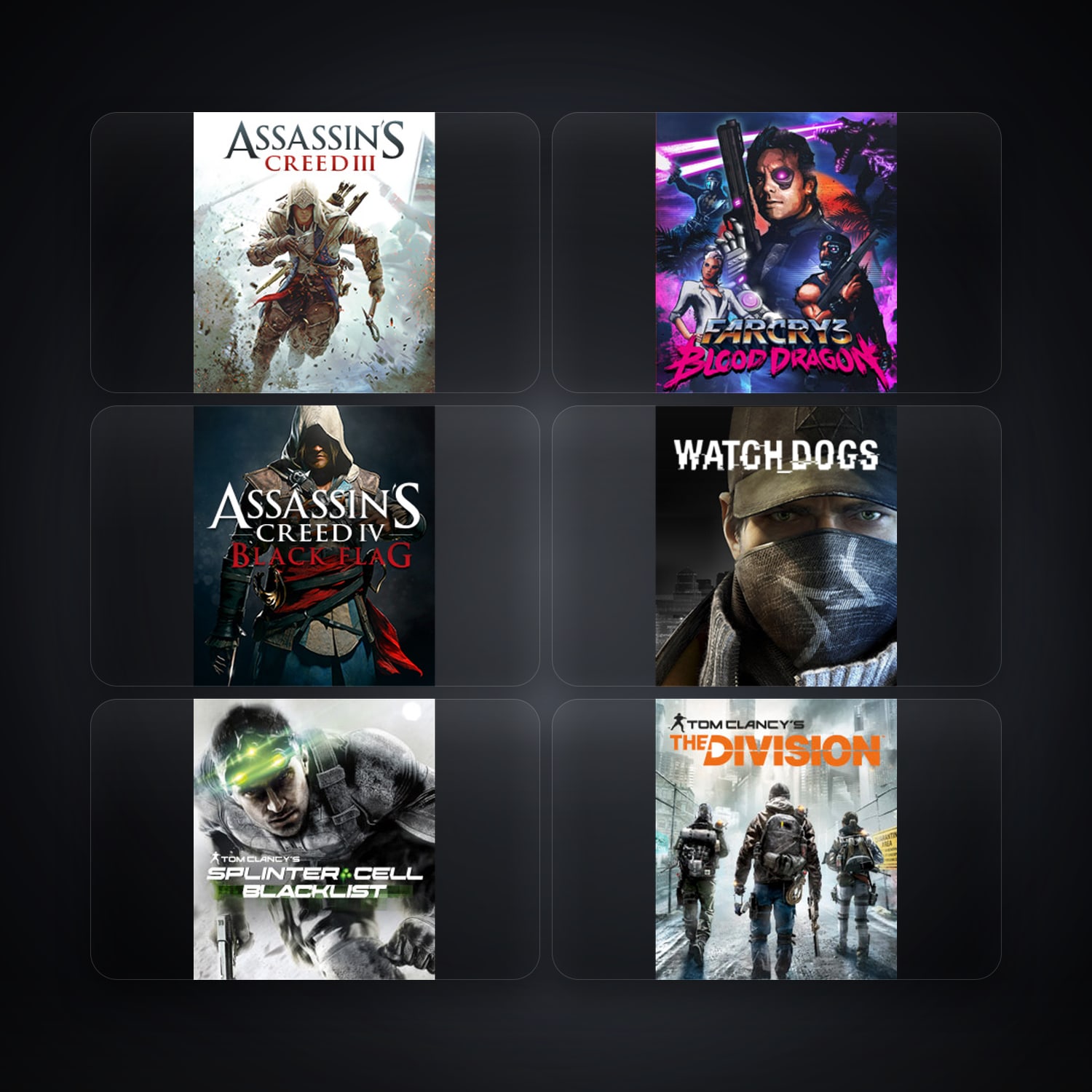 حساب يوبيسوفت فيه Assassin's Creed III وFar Cry 3 Blood Dragon، SE، 11 ألعاب — HabibiAccounts