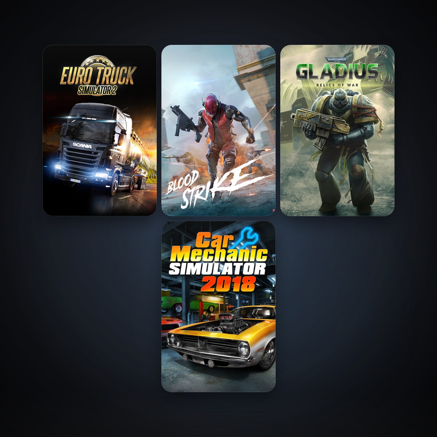 حساب ستيم فلين، Euro Truck Simulator 2 وWarhammer 40,000: Gladius - Relics of War، 17 لعبة، صامد واضح — HabibiAccounts