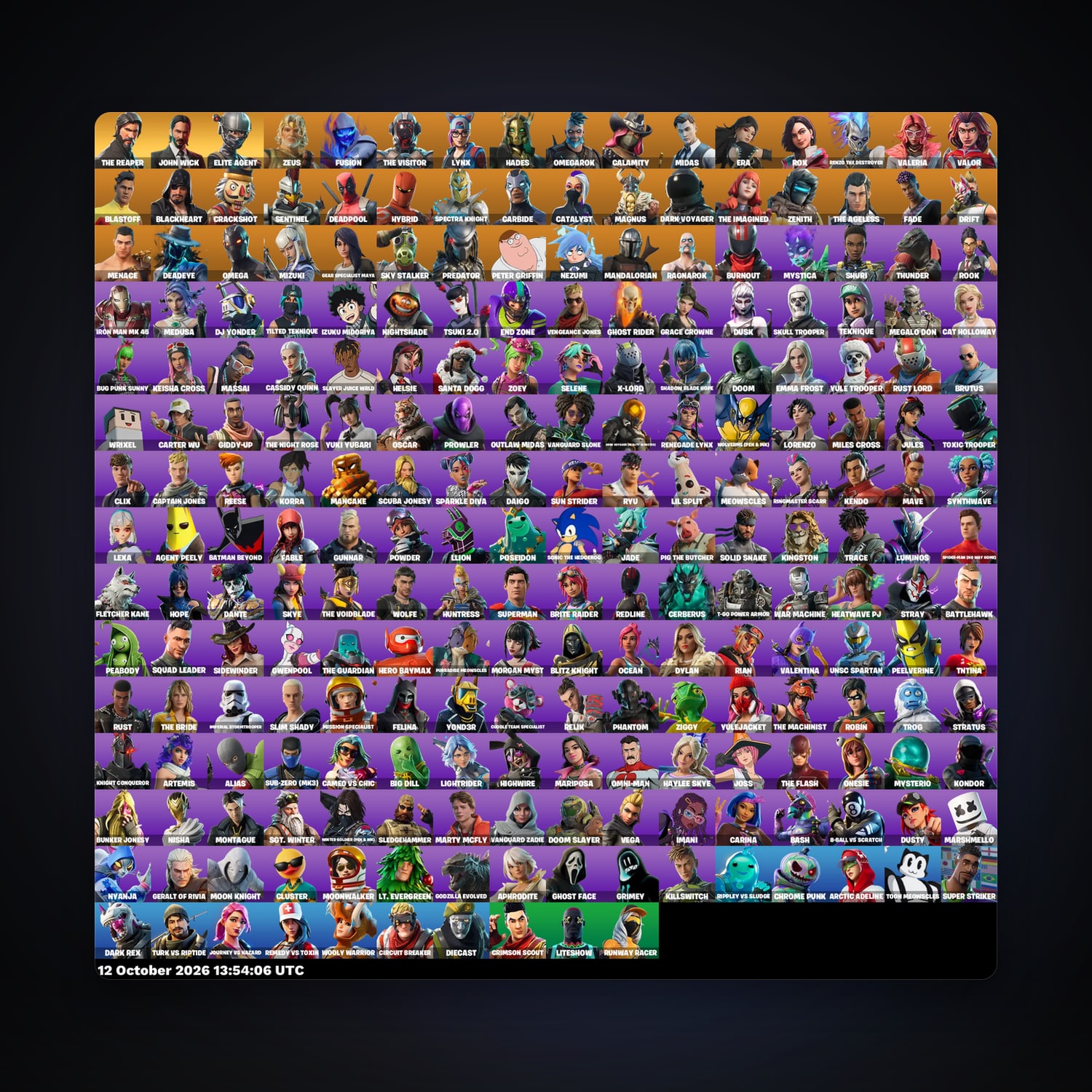 Fortnite account with Elite Agent & The Reaper — 234 skins — 300 V-Bucks — lvl 3156 — HabibiAccounts