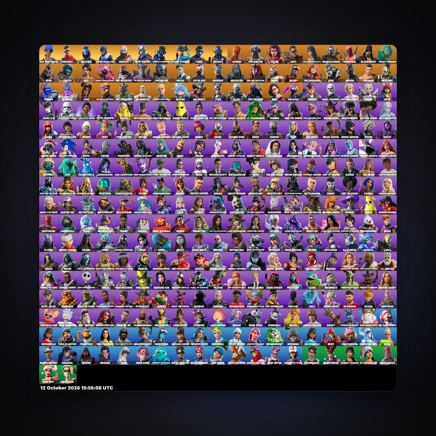 Fortnite account with The Visitor & Deadpool — 325 skins — 1K V-Bucks — lvl 2605 — HabibiAccounts
