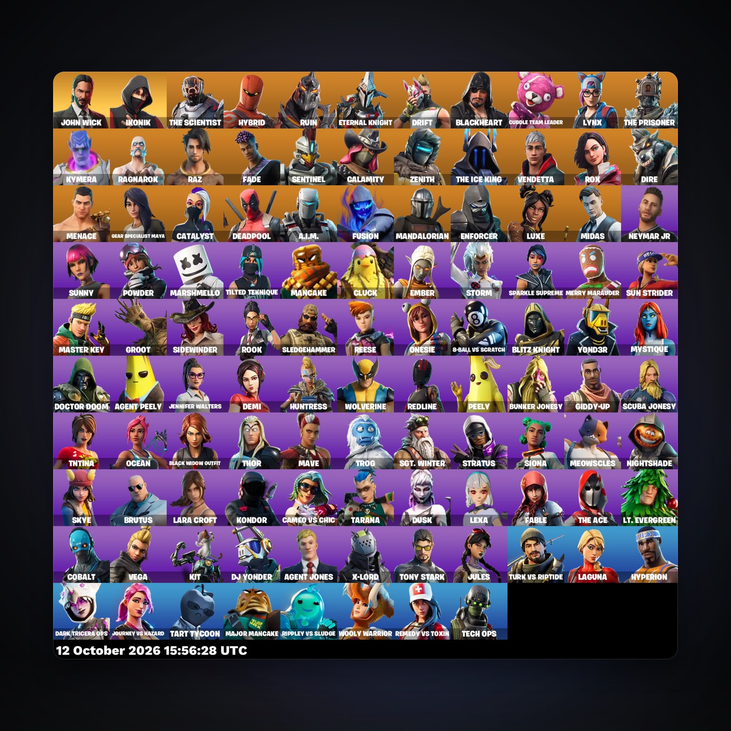 Fortnite account with Drift & The Scientist — 107 skins — 1.2K V-Bucks — lvl 1366 — HabibiAccounts