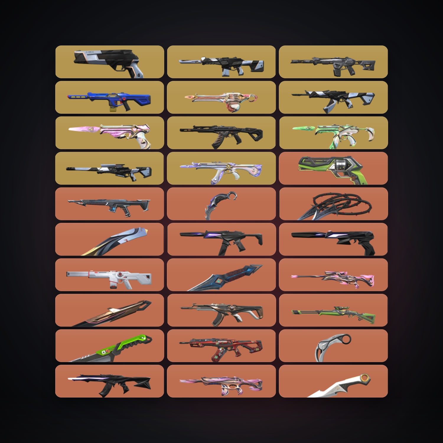Valorant account: EU Ascendant 3 locker — 45 knives, 341 skins, lvl 244 — HabibiAccounts