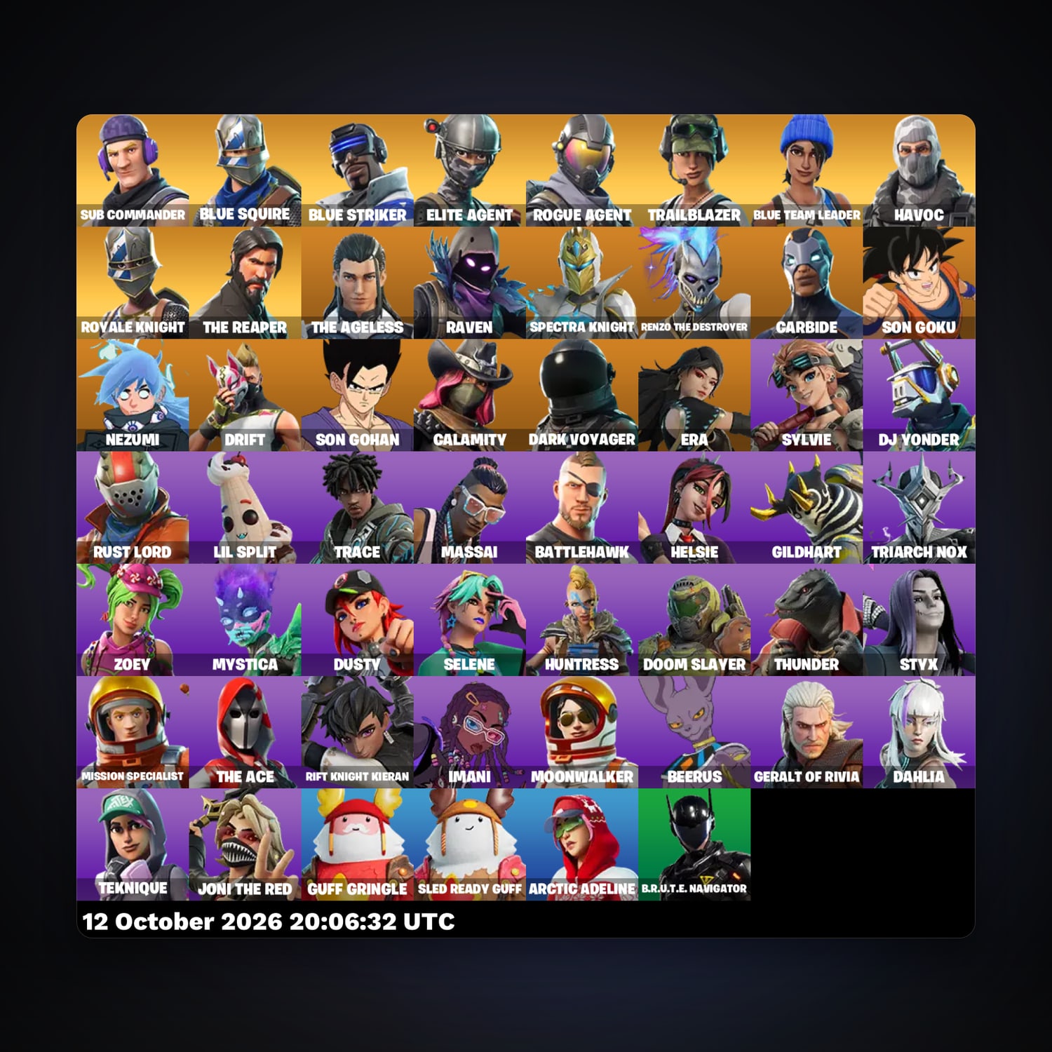 Fortnite account with Blue Squire & Royale Knight — 54 skins — 1.3K V-Bucks — lvl 539 — HabibiAccounts