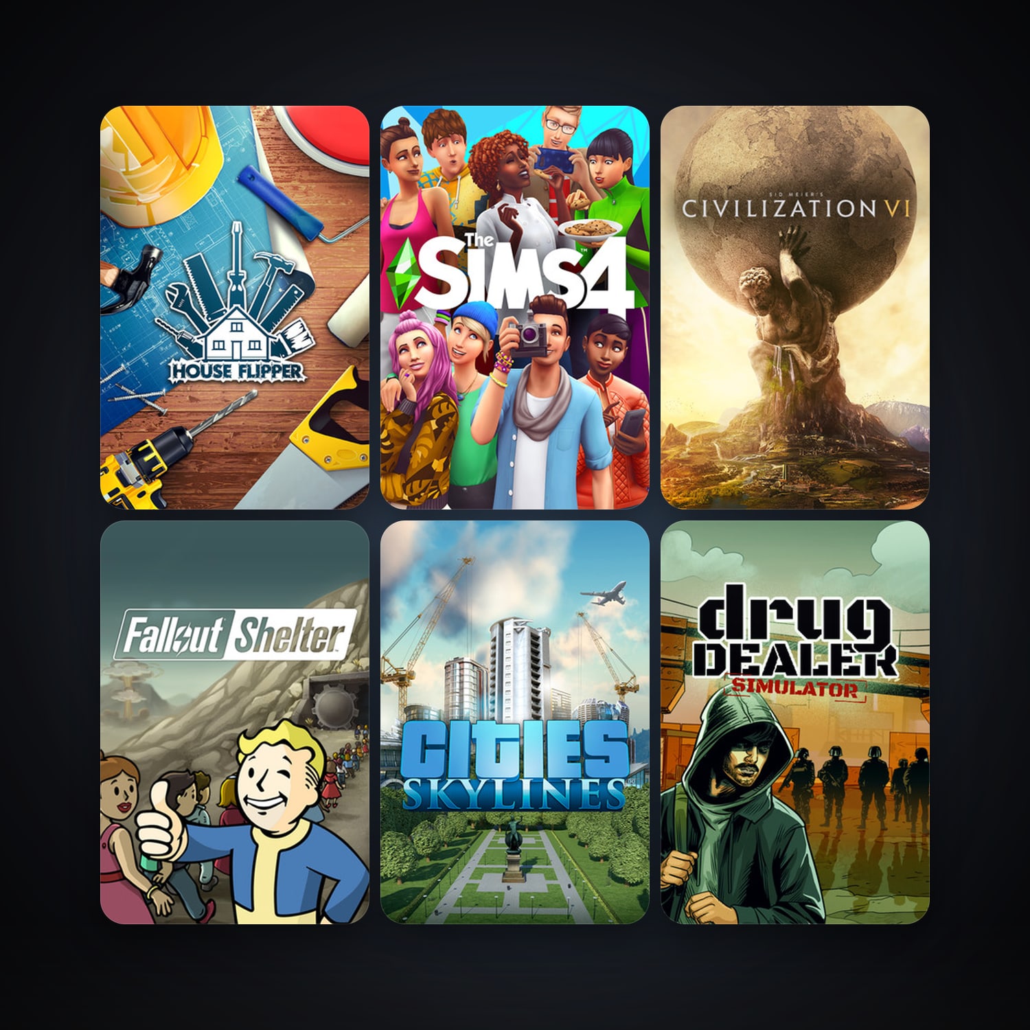 Steam account: Cities: Skylines + Sid Meier's Civilization VI, 6 games, clean — HabibiAccounts