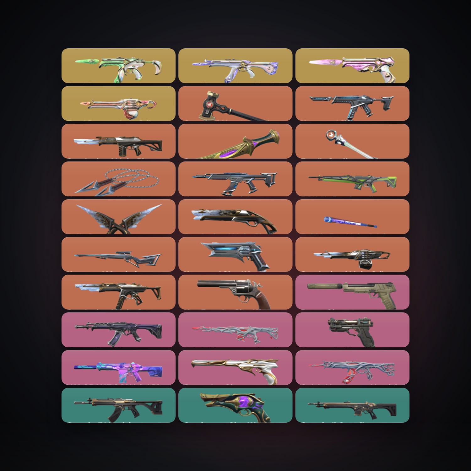 Valorant account: AP Silver 3 locker — 6 knives, 87 skins, lvl 138 — HabibiAccounts