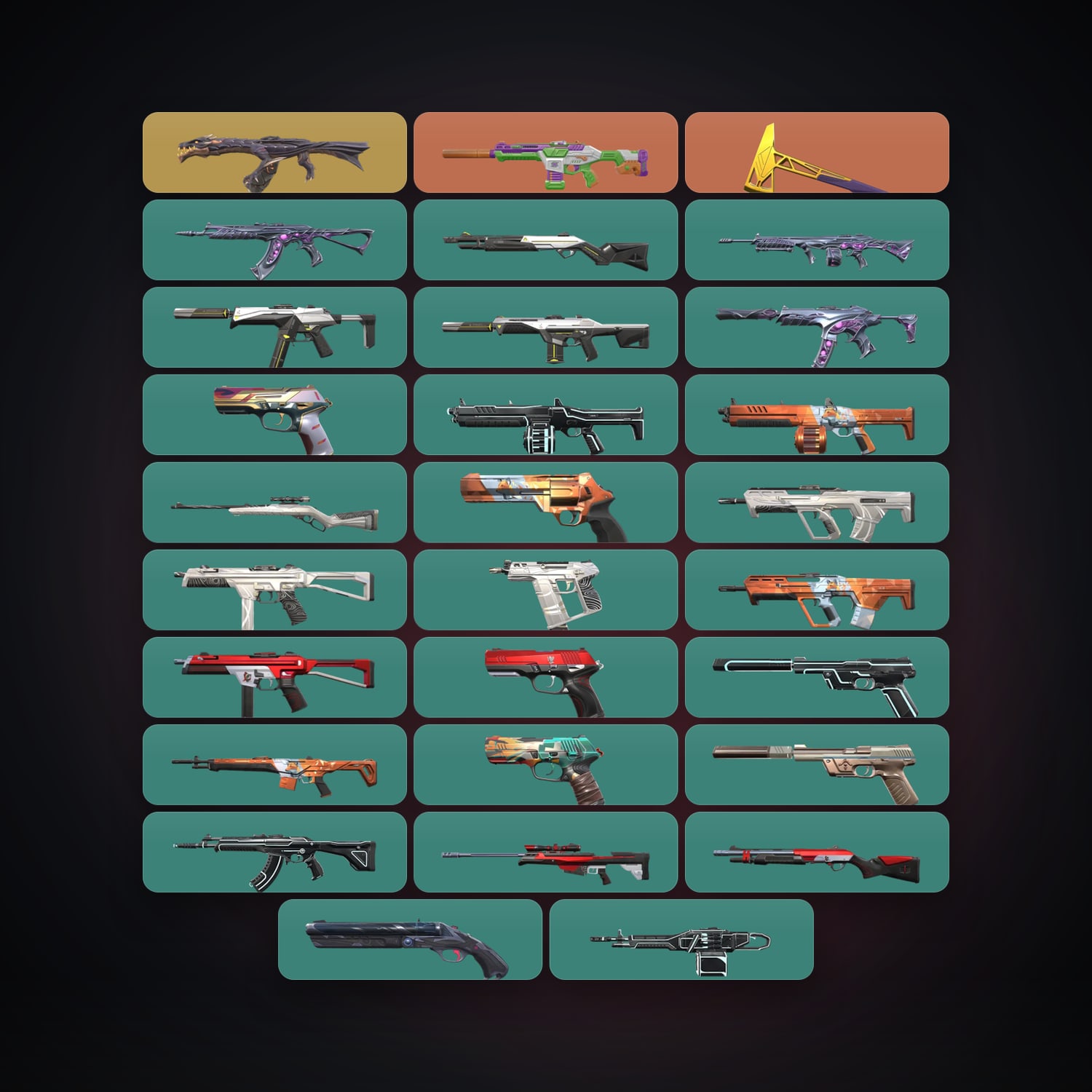 Valorant account: AP Diamond 1 locker — 1 knife, 29 skins, lvl 129 — HabibiAccounts