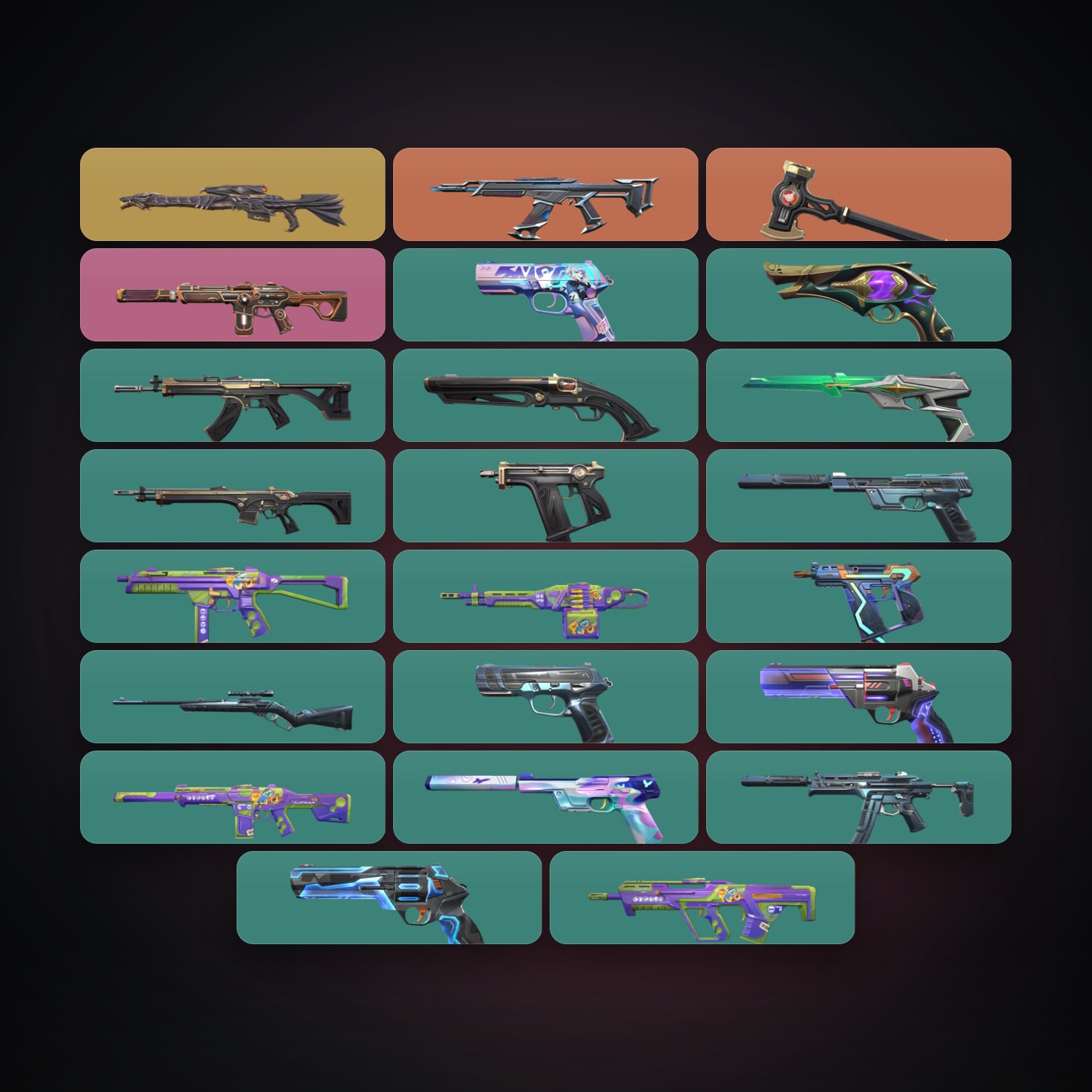 Valorant account: LA Silver 2 locker — 1 knife, 23 skins, lvl 209 — HabibiAccounts
