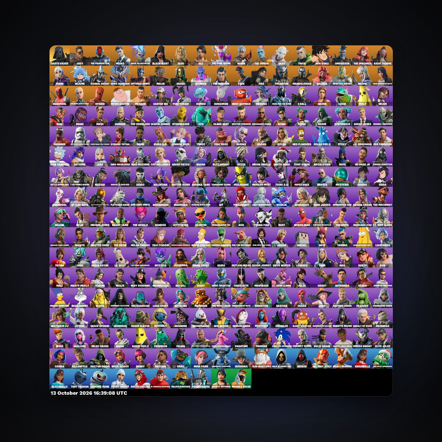 Fortnite account with Midas & Joey — 282 skins — 2K V-Bucks — lvl 4584 — HabibiAccounts