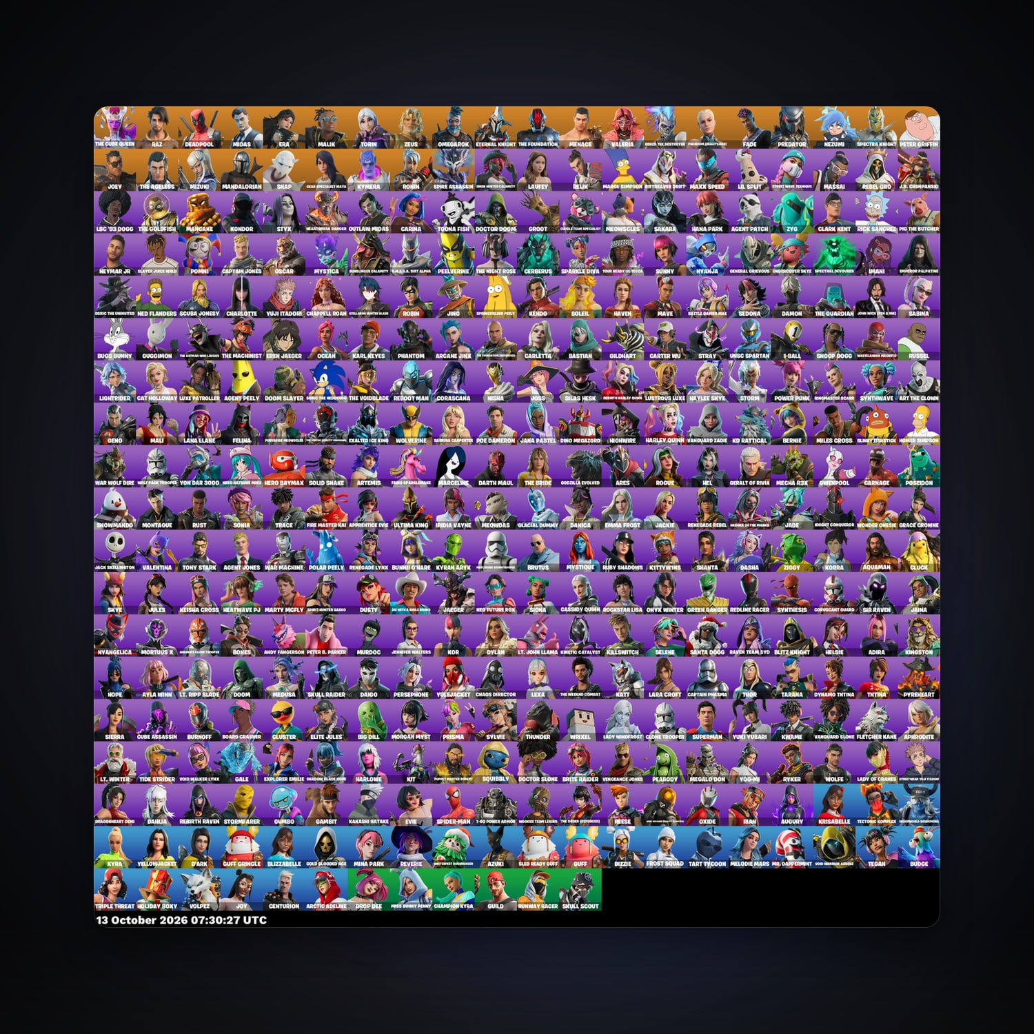 Fortnite account with Midas & Deadpool — 372 skins — 100 V-Bucks — lvl 3629 — HabibiAccounts