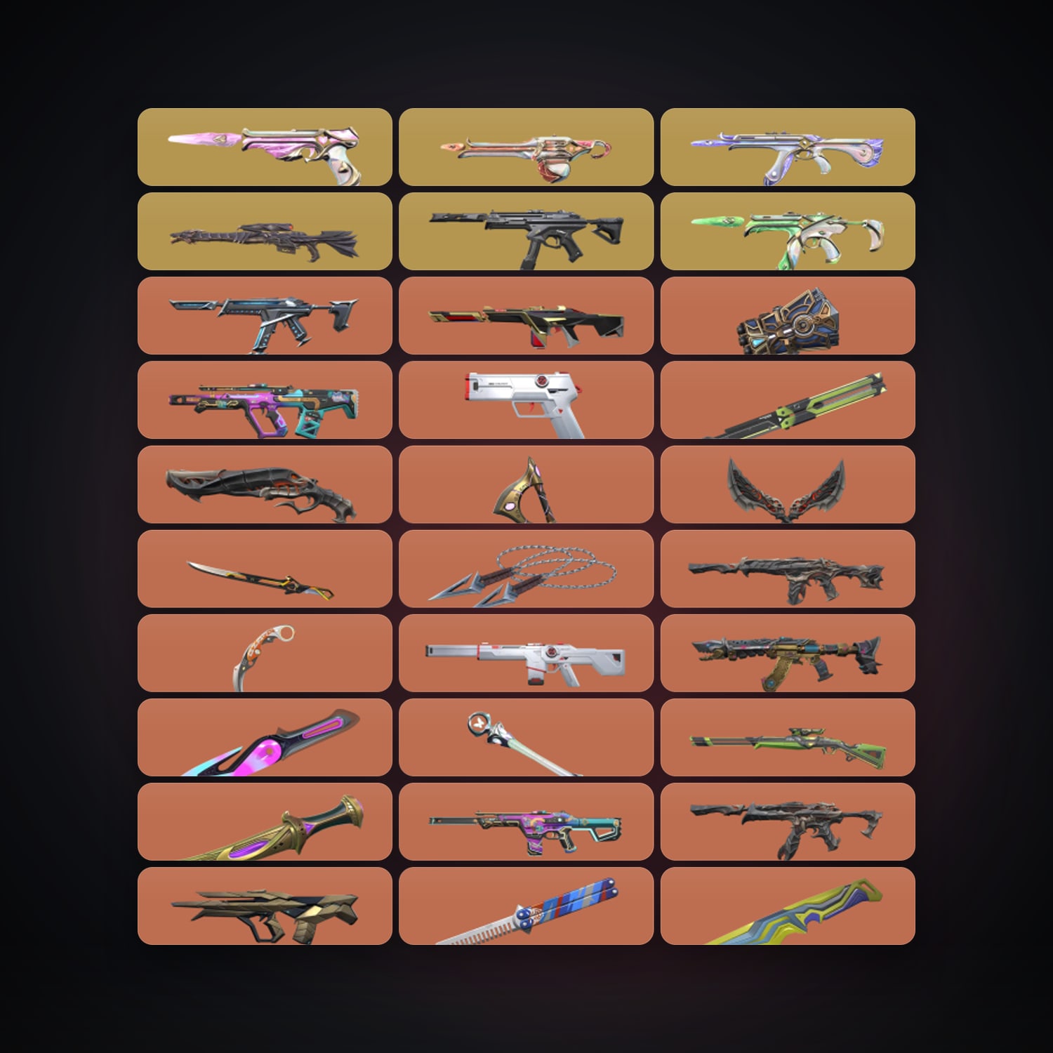 Valorant account: LA Diamond 2 locker — 13 knives, 155 skins, lvl 189 — HabibiAccounts