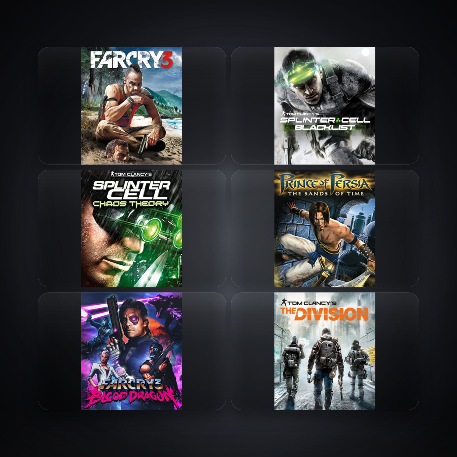 حساب يوبيسوفت فيه Far Cry 3 Deluxe Edition وTom Clancy's Splinter Cell Blacklist، US، 9 ألعاب — HabibiAccounts