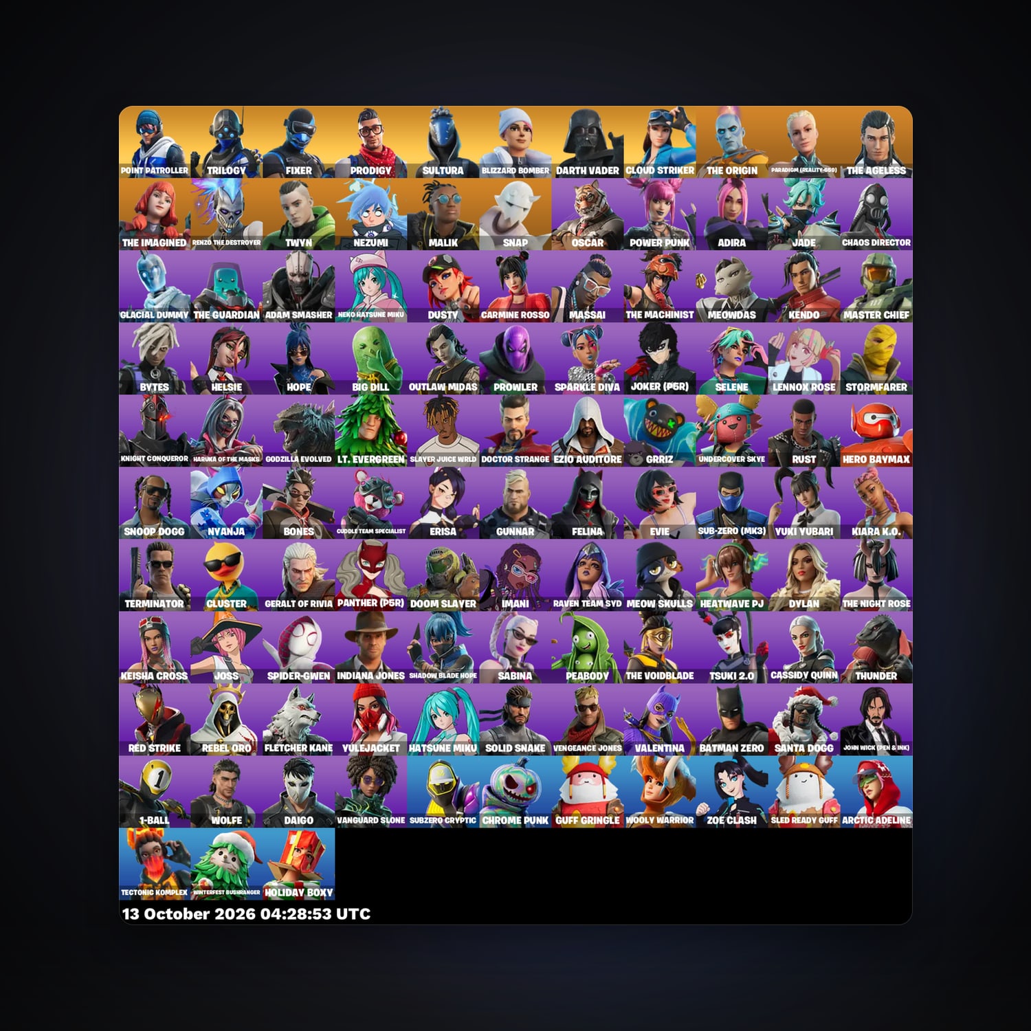 Fortnite account with The Origin & Paradigm (Reality-659) — 113 skins — 450 V-Bucks — lvl 1627 — HabibiAccounts