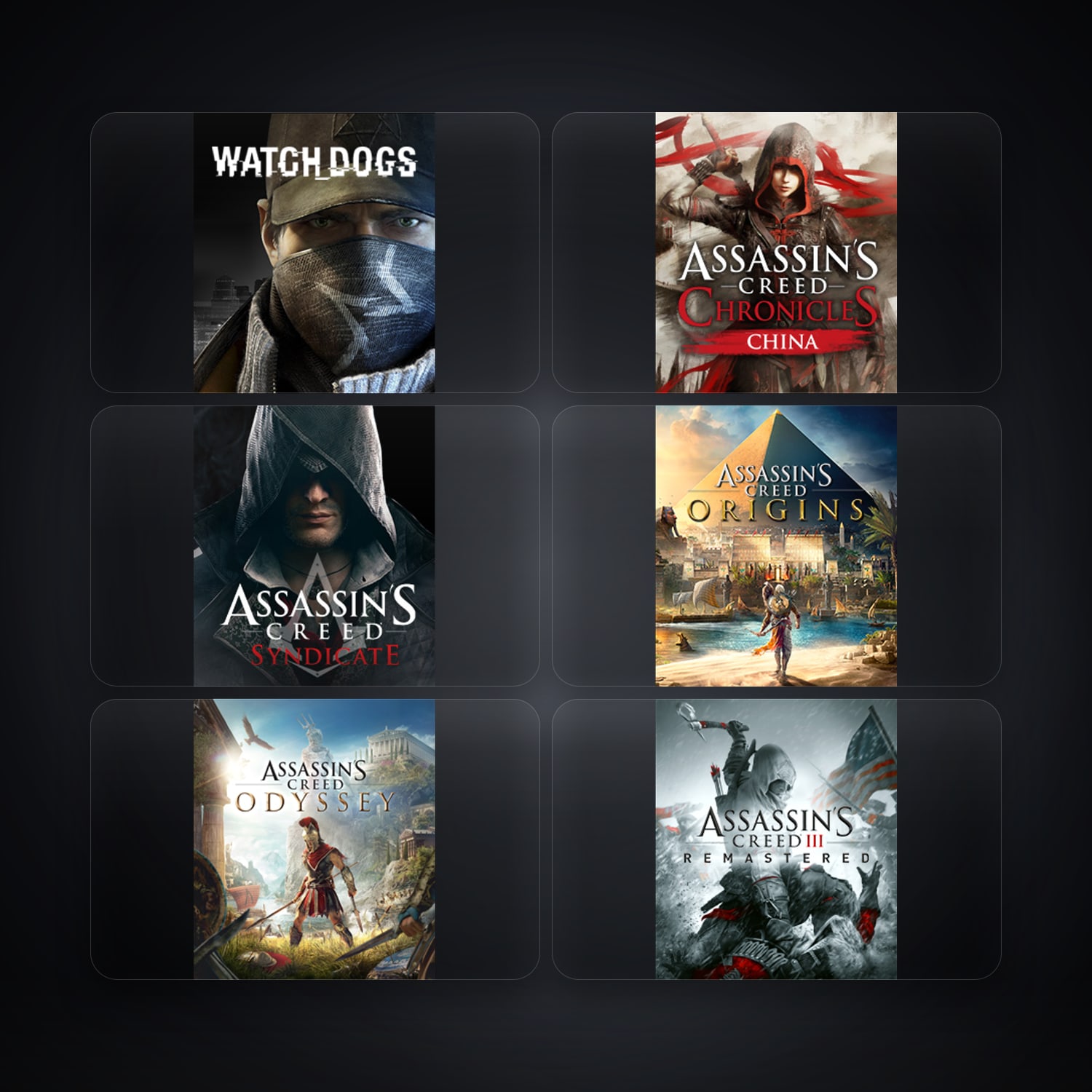 حساب يوبيسوفت فيه Watch_Dogs وAssassin's Creed Chronicles China، TH، 8 ألعاب — HabibiAccounts