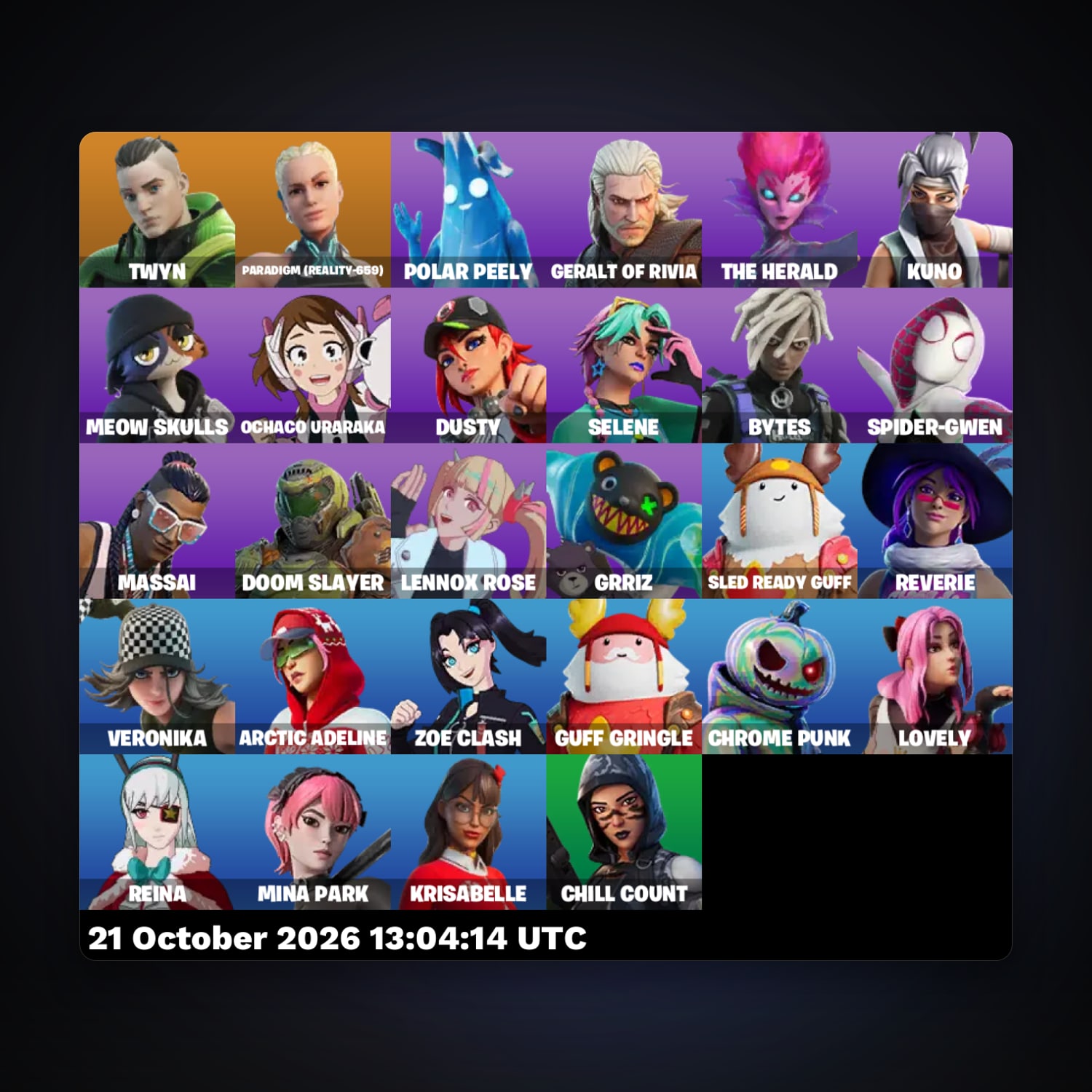 Fortnite account with Twyn & Paradigm (Reality-659) — 28 skins — 350 V-Bucks — lvl 473 — HabibiAccounts