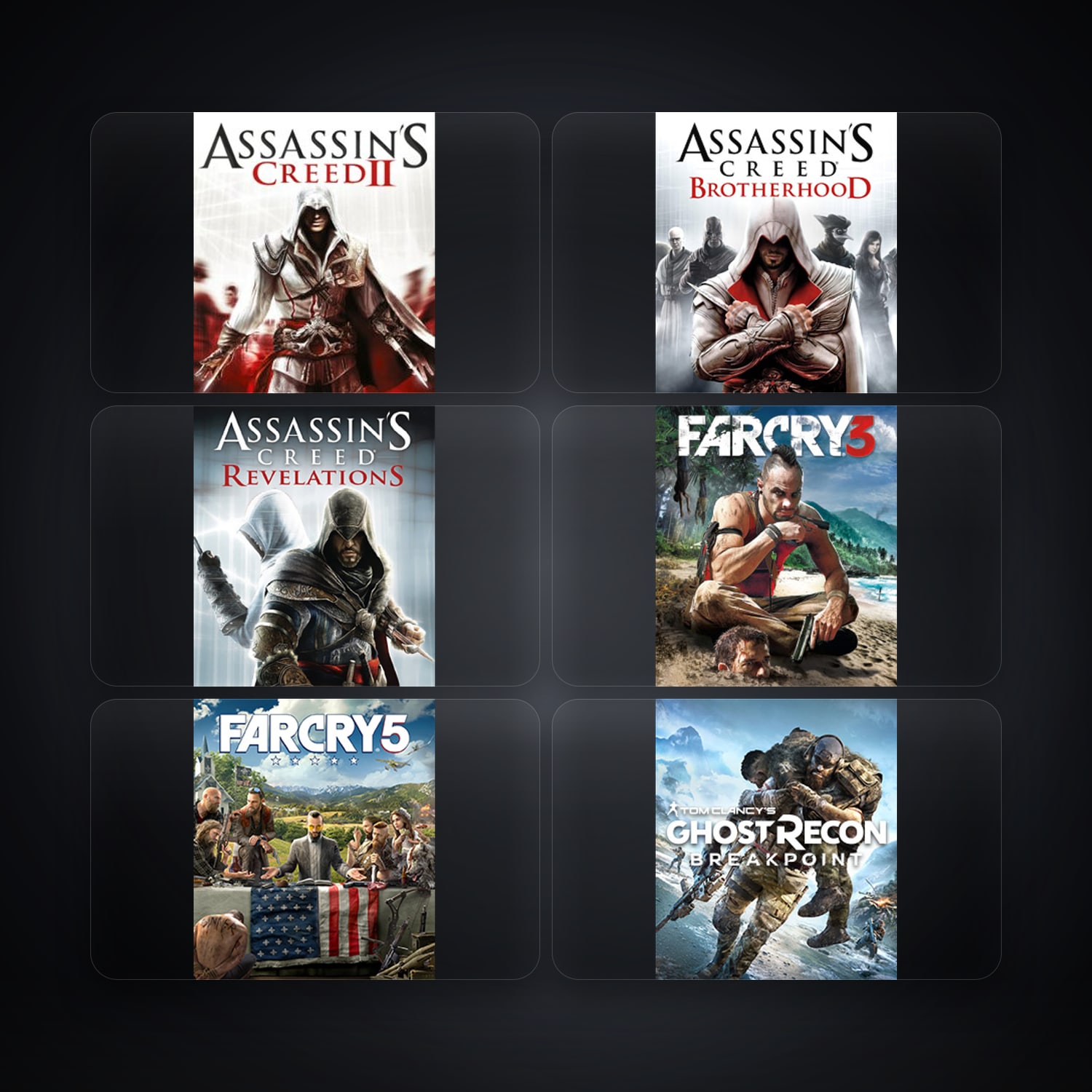 حساب يوبيسوفت فيه Assassin's Creed II وAssassin's Creed Brotherhood، IT، 6 ألعاب — HabibiAccounts