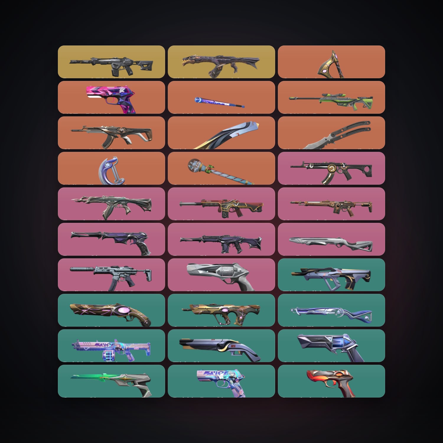Valorant account: AP Plat 2 locker — 6 knives, 82 skins, lvl 301 — HabibiAccounts