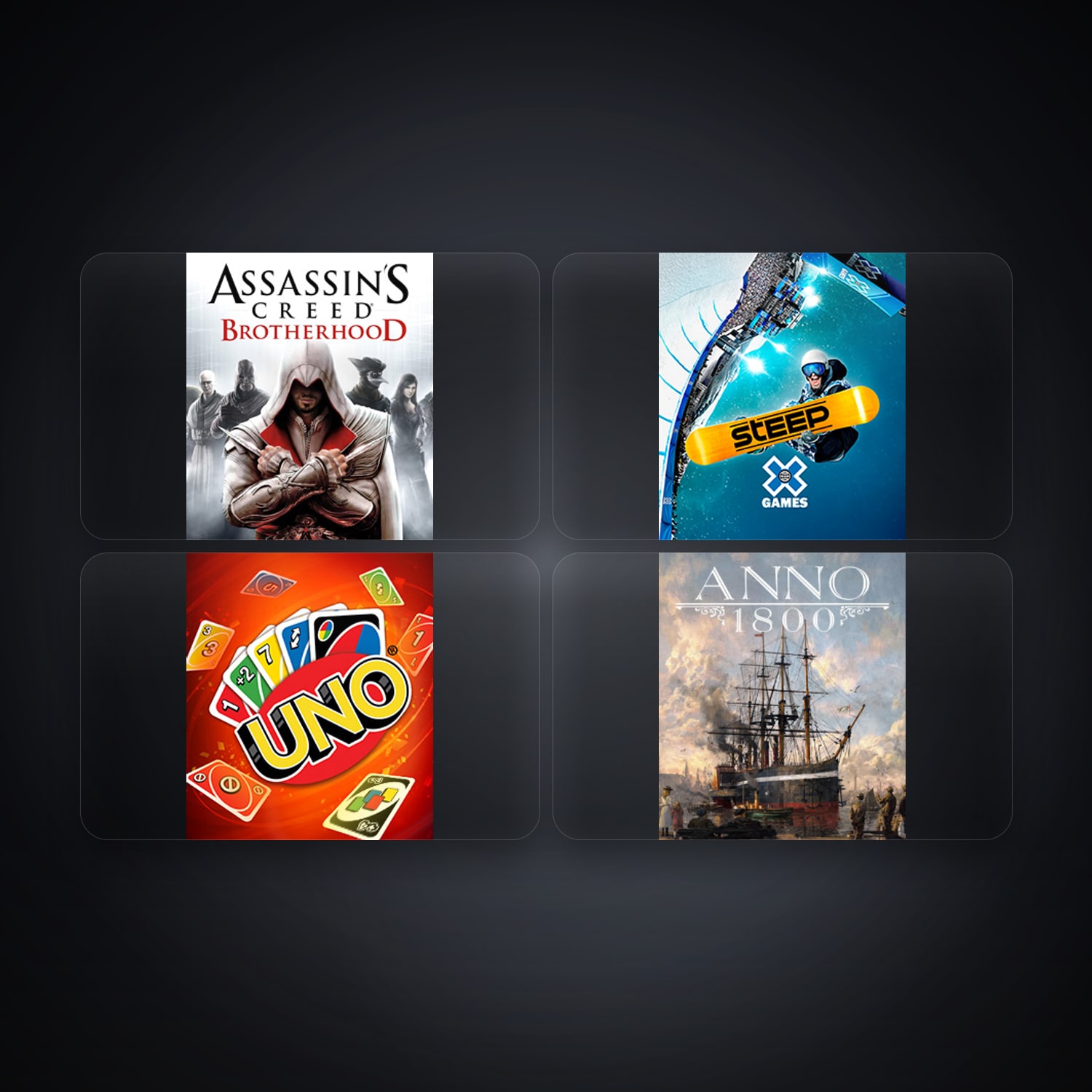 حساب يوبيسوفت فيه Assassin's Creed Brotherhood وSTEEP، DE، 4 ألعاب — HabibiAccounts