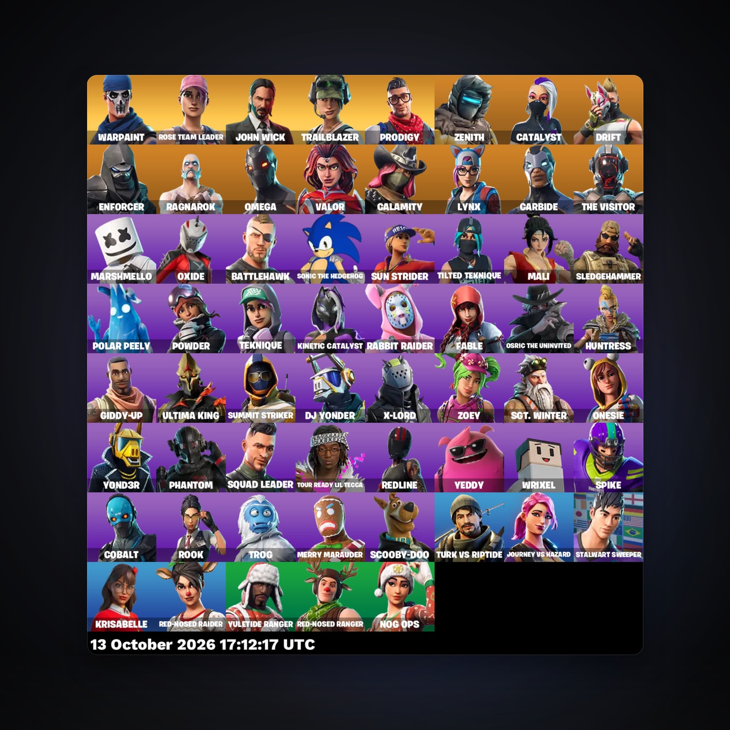 Fortnite account with Omega & Carbide — 61 skins — lvl 661 — HabibiAccounts