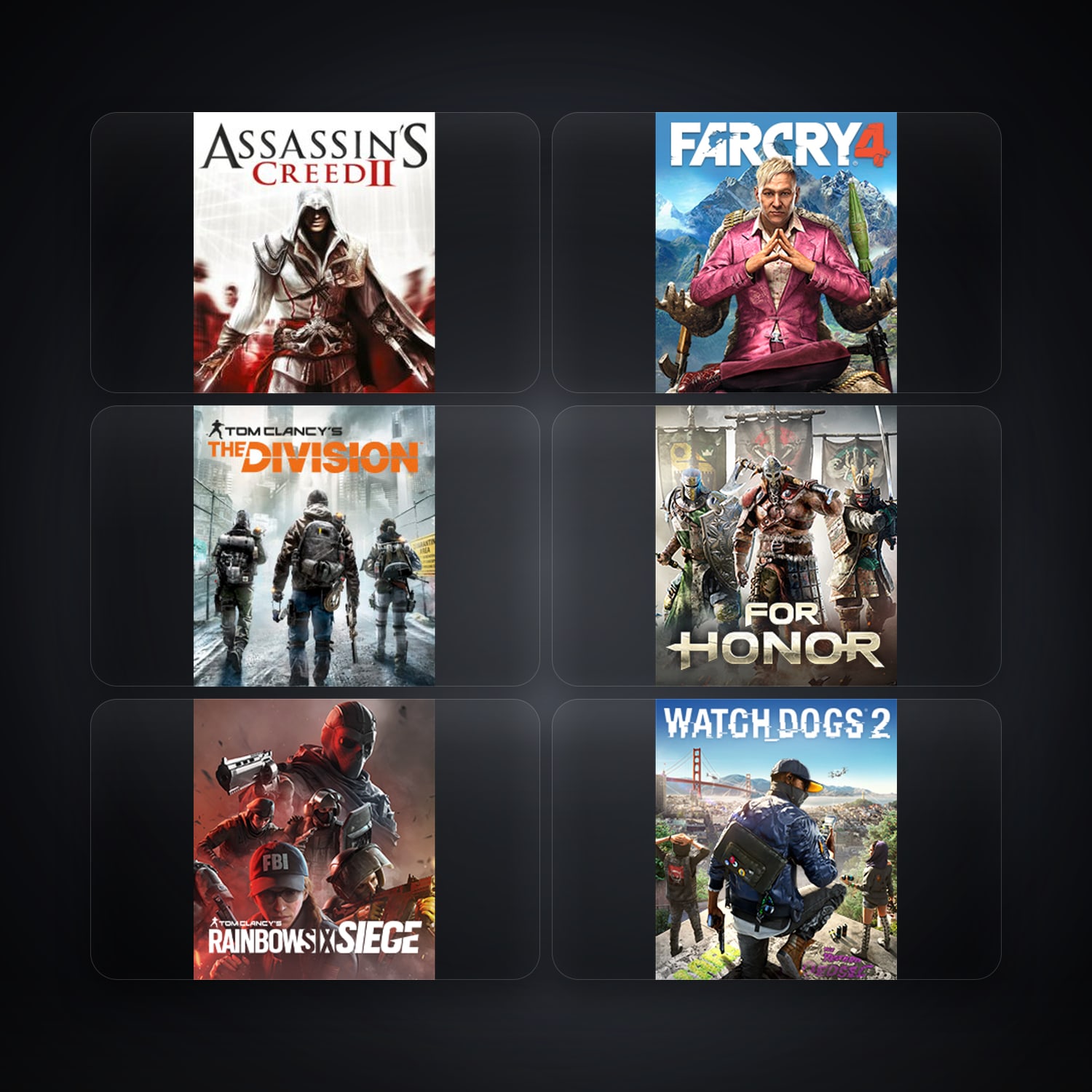 حساب يوبيسوفت فيه Assassin's Creed II وFar Cry 4، BR، 8 ألعاب — HabibiAccounts