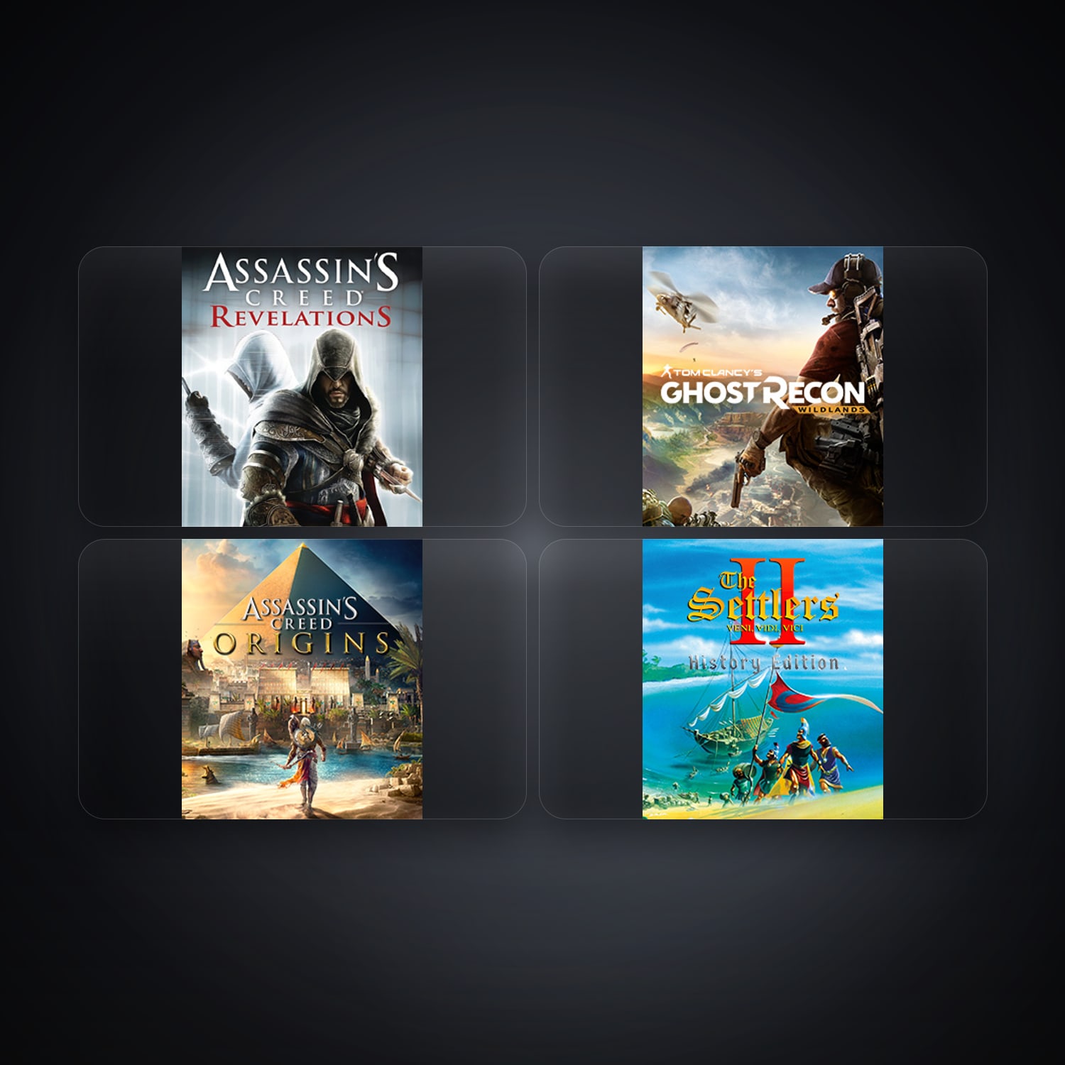 حساب يوبيسوفت فيه Assassin's Creed Revelations وTom Clancy's Ghost Recon Wildlands، AU، 4 ألعاب — HabibiAccounts